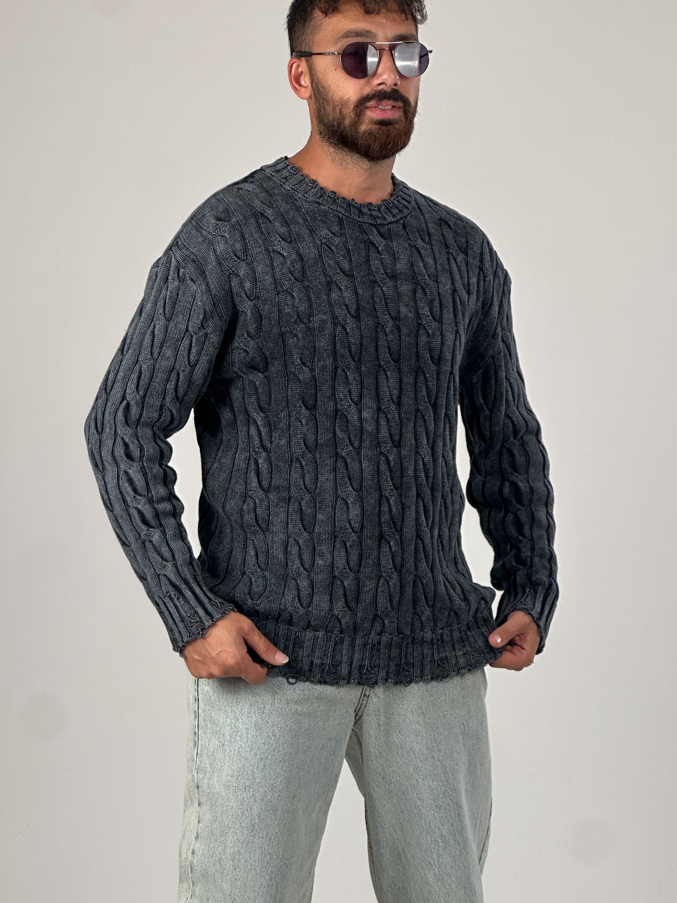 Antrasit Triko Erkek Sweatshirt COC1013