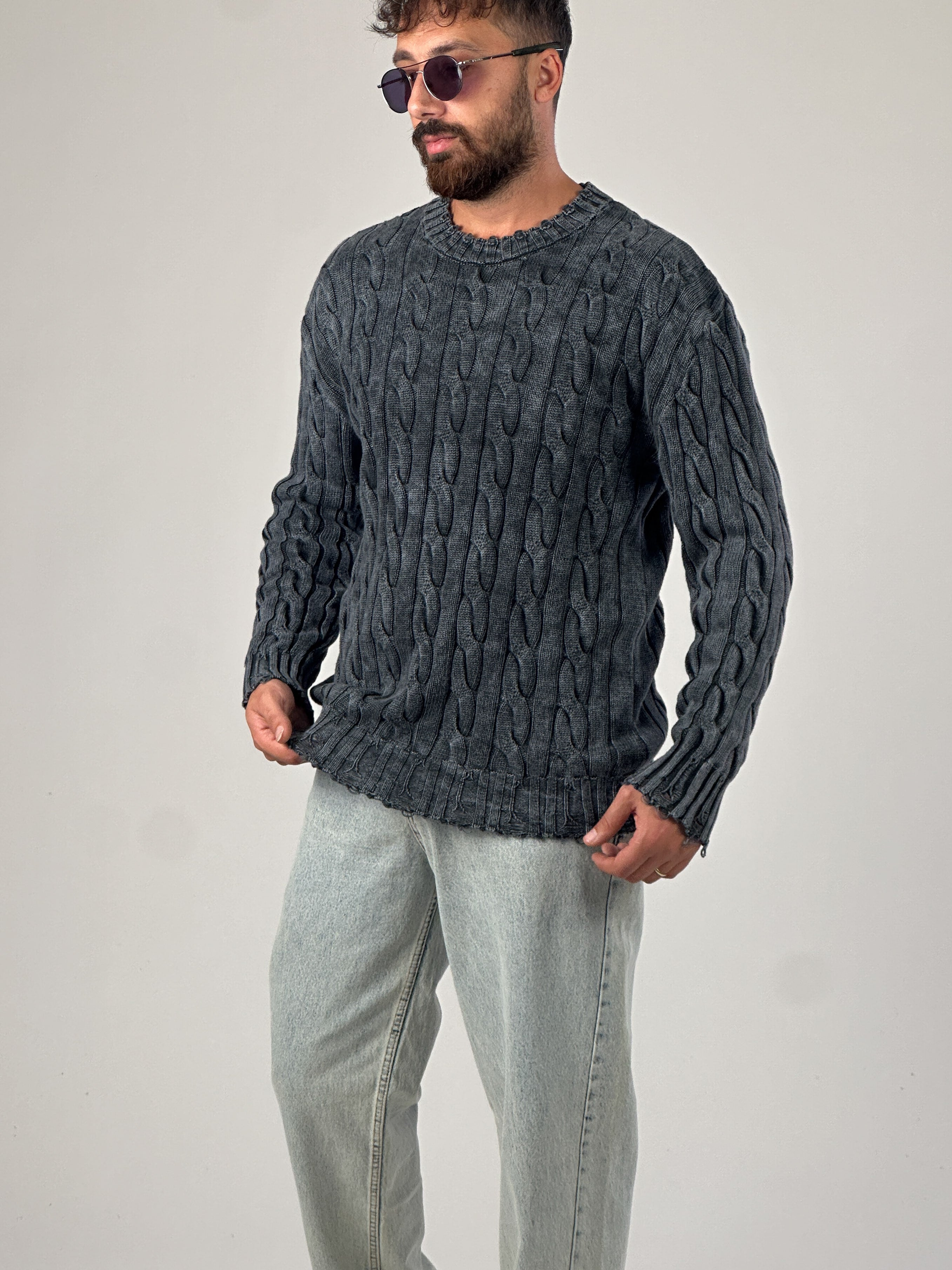 Antrasit Triko Erkek Sweatshirt COC1013