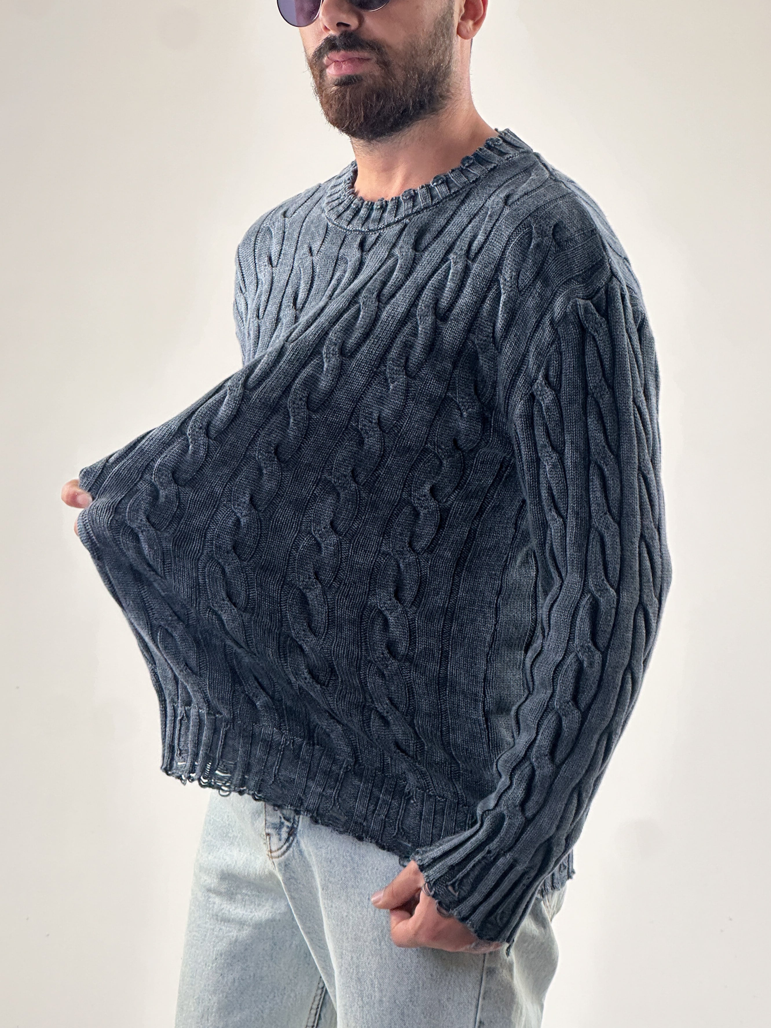 Antrasit Triko Erkek Sweatshirt COC1013