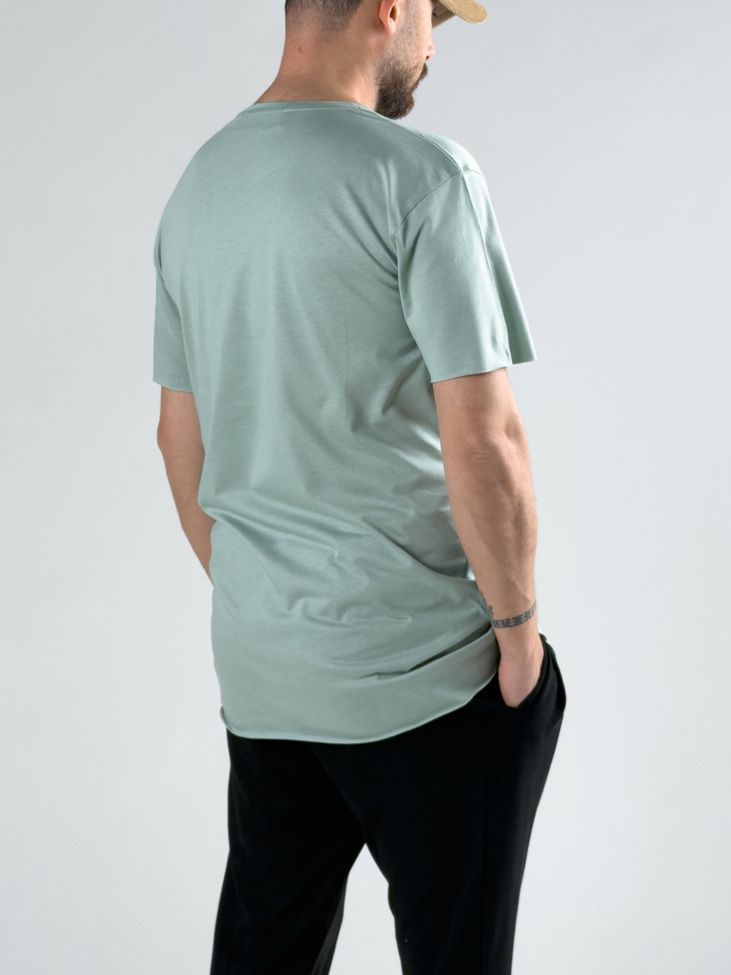 Asimetrik Su Yeşili Erkek T-Shirt COC3012