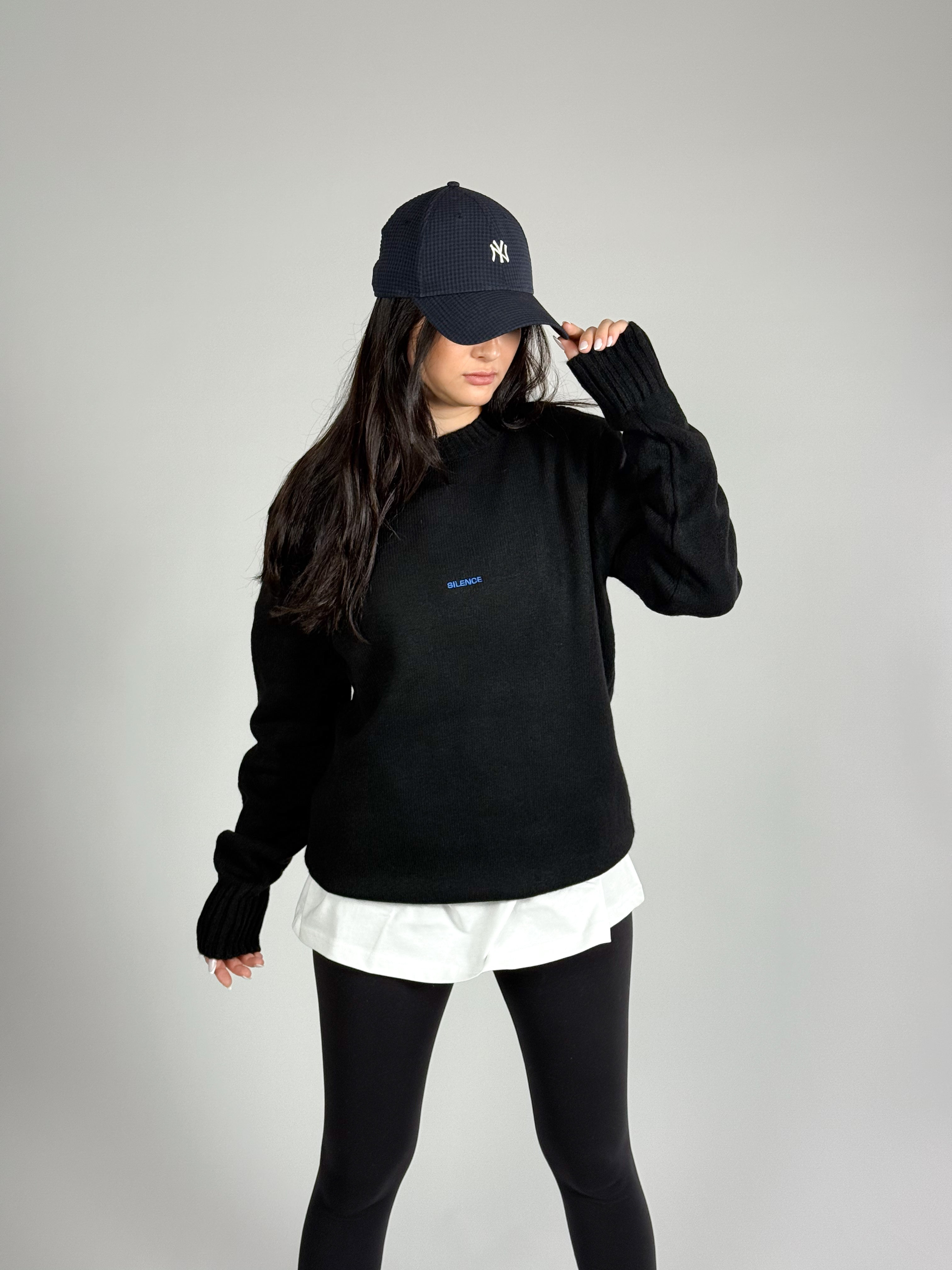 Basic Siyah Kadın Sweatshirt COC1197
