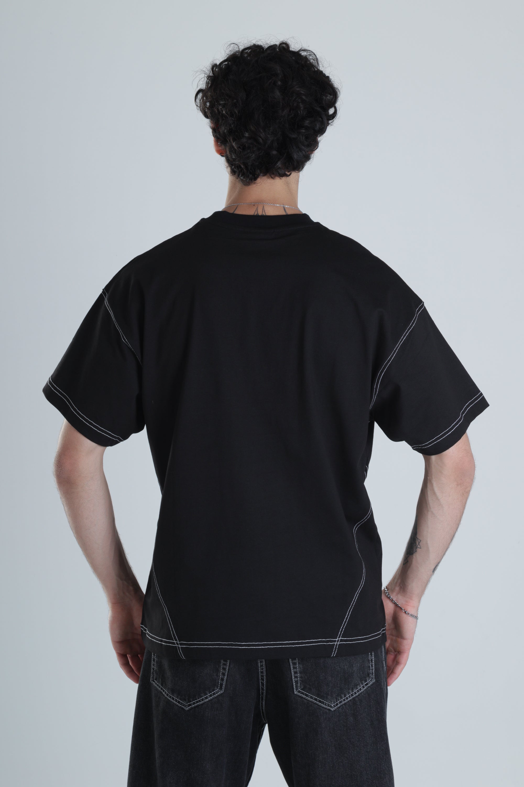 Be Yourself Siyah Oversize Tasarım T-Shirt COC1385