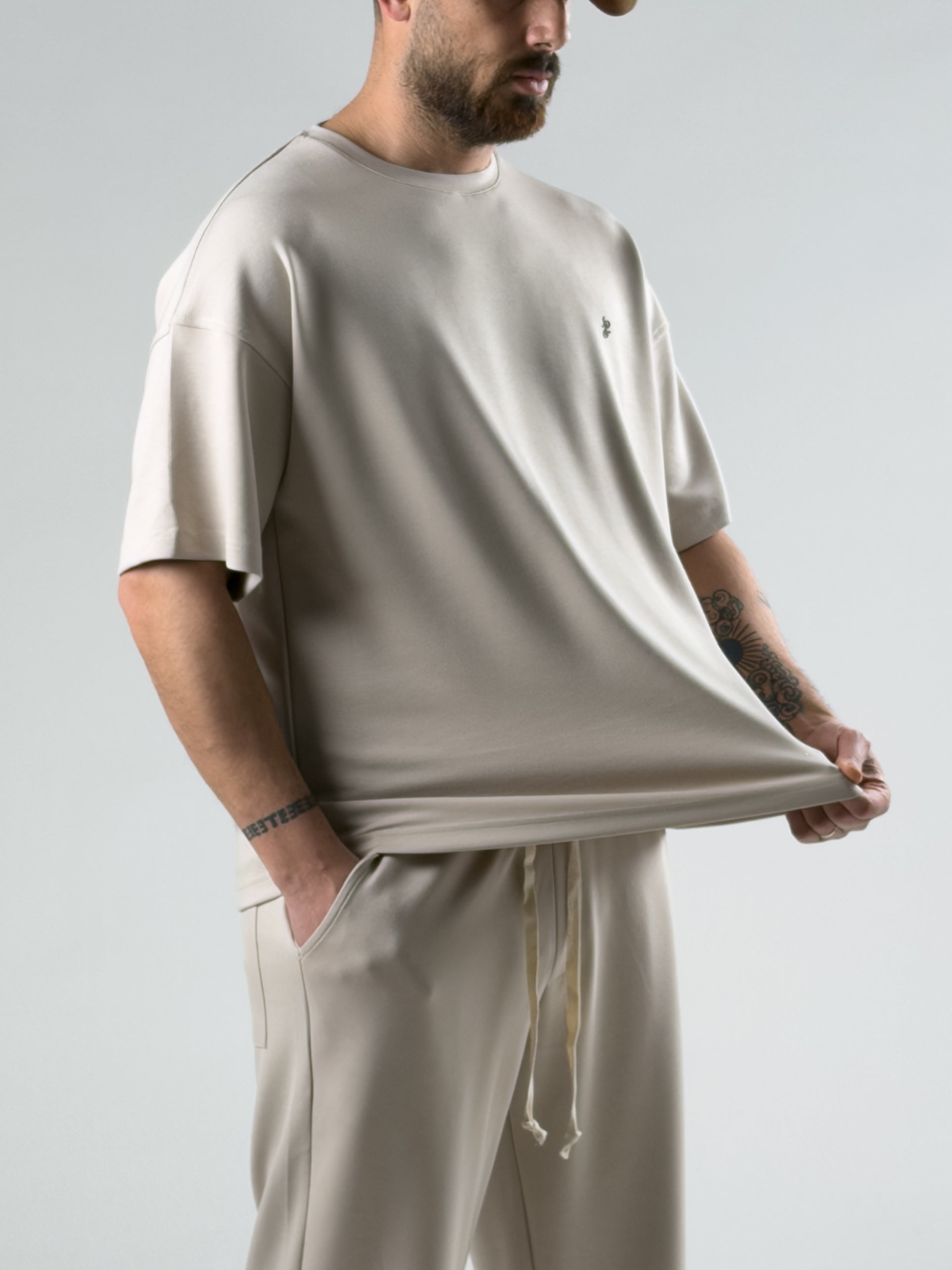 Bej Erkek T-Shirt COC3013-2