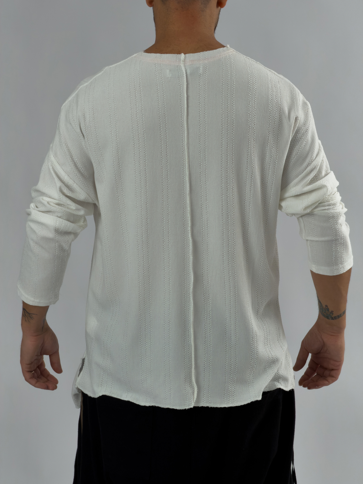 Beyaz Asimetrik Erkek Sweatshirt COC3458