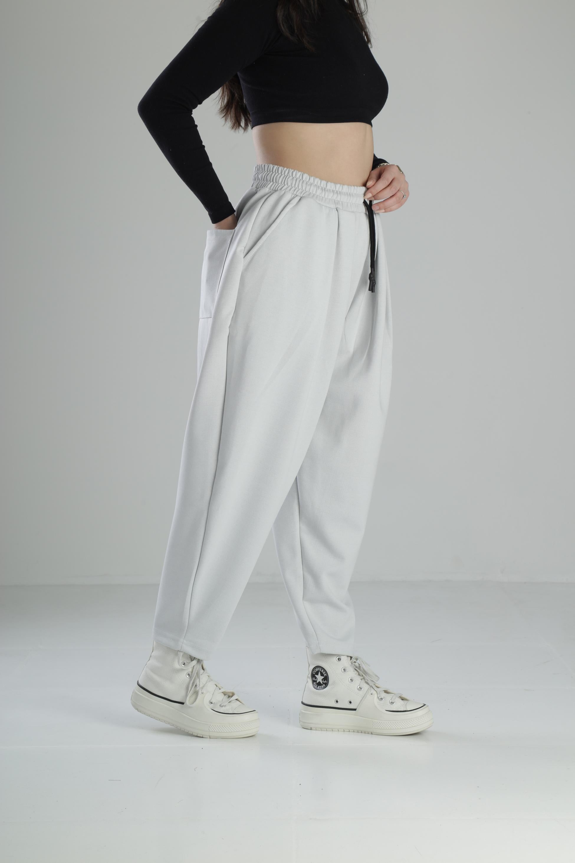 Beyaz Pileli Pantolon COC2437