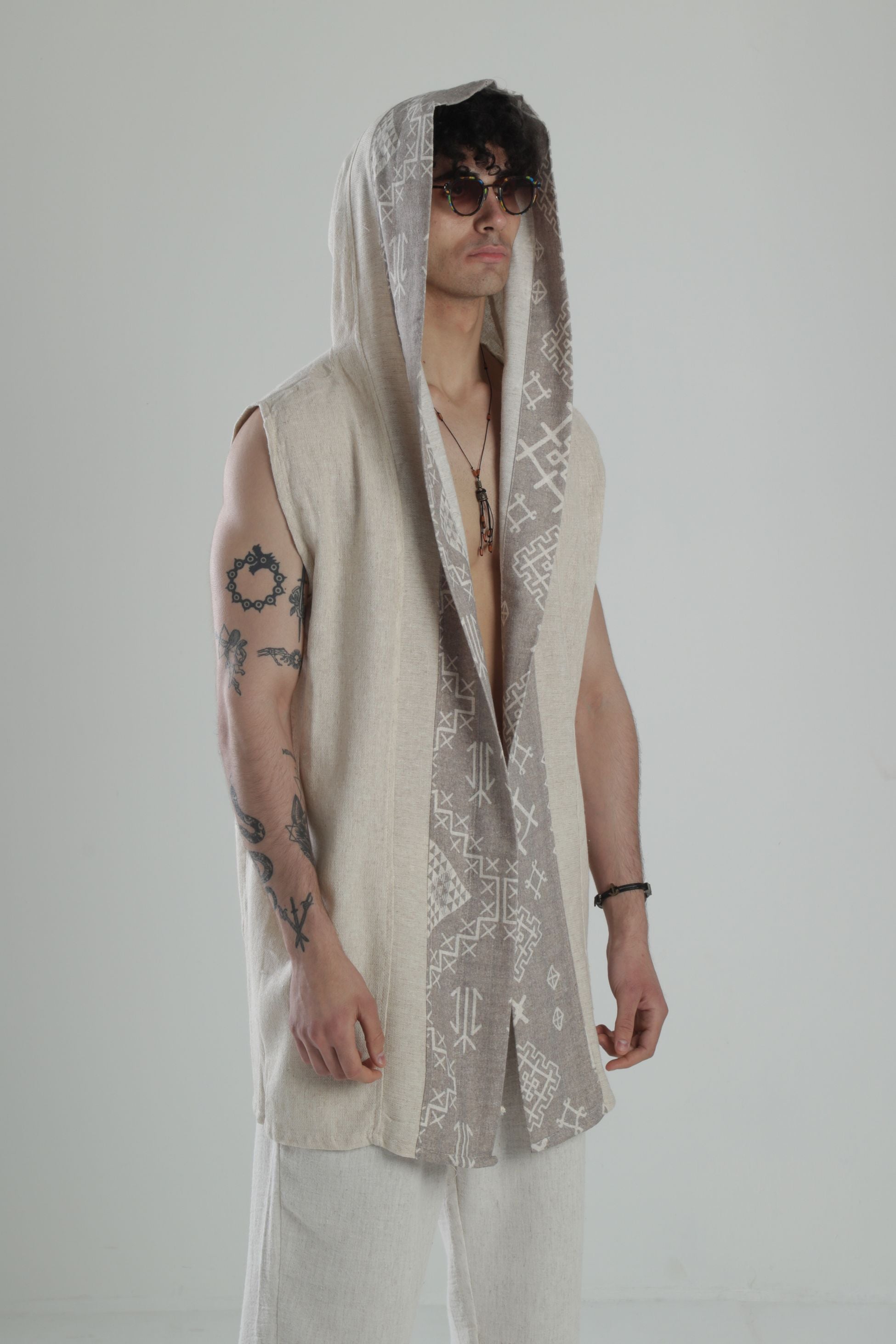 Bohem Keten Desenli Kimono COC2442