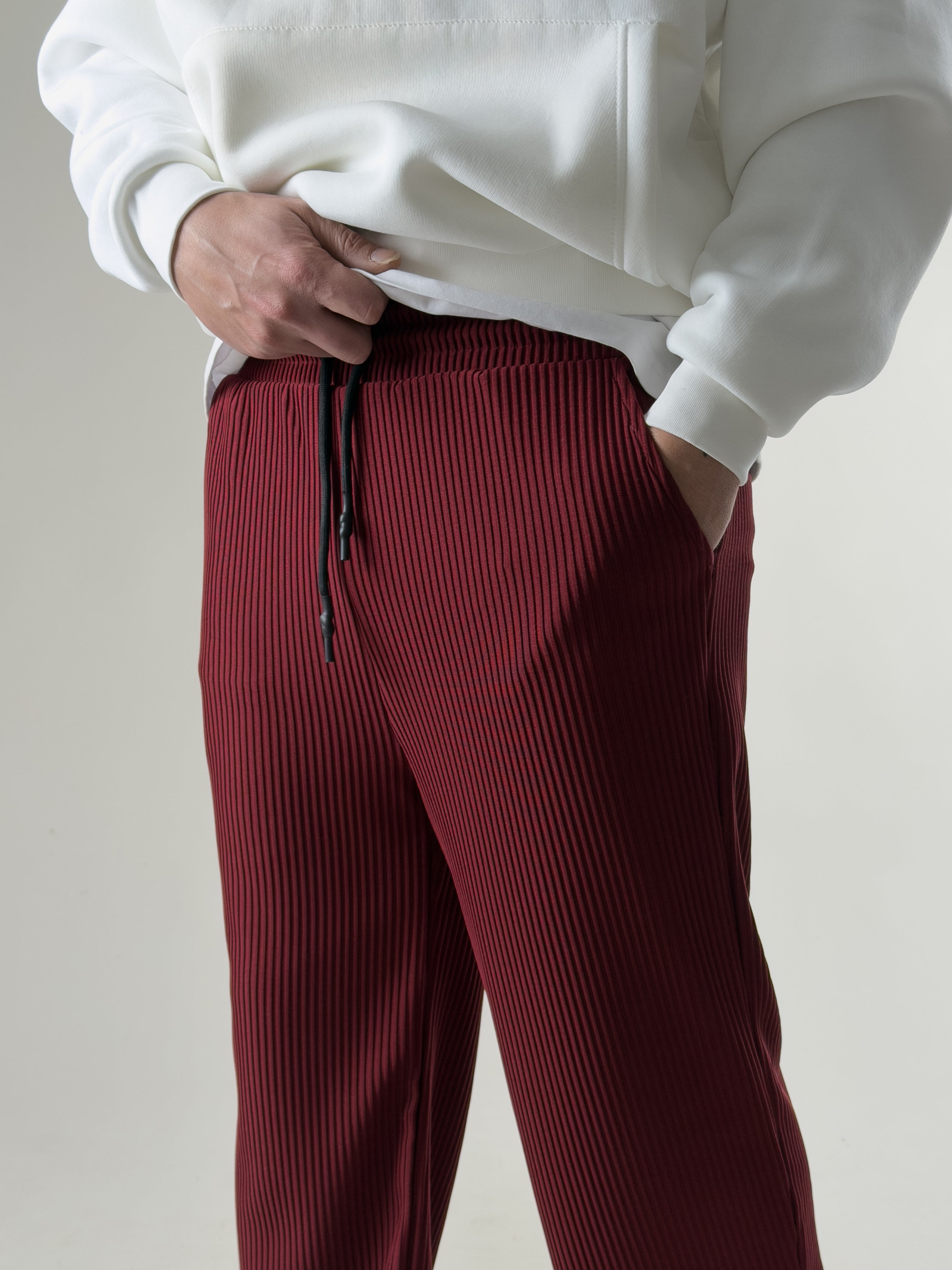Bordo Fitilli Erkek Baggy Pantolon COC2660