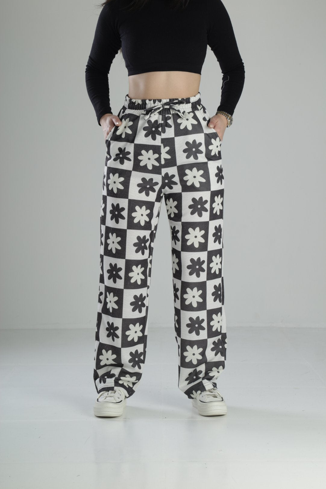 Çiçek Desenli Baggy Pantolon COC2335