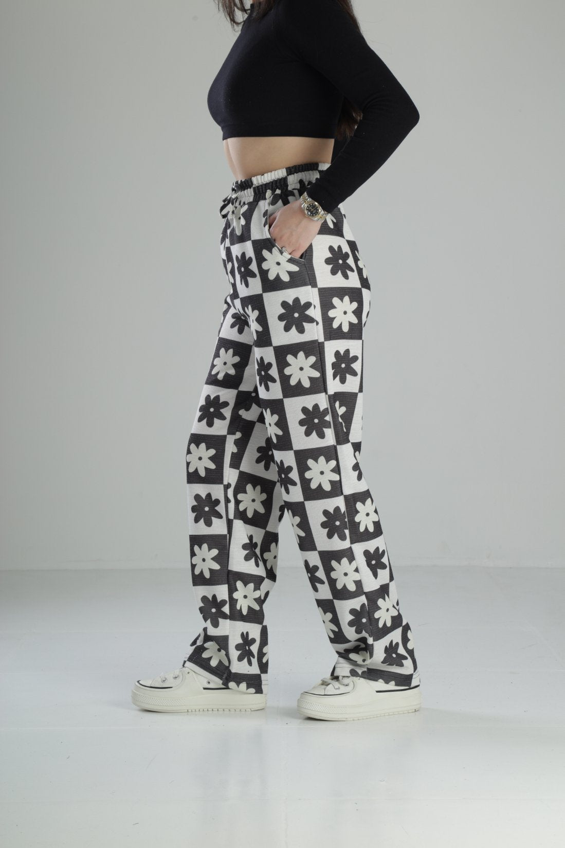 Çiçek Desenli Baggy Pantolon COC2335