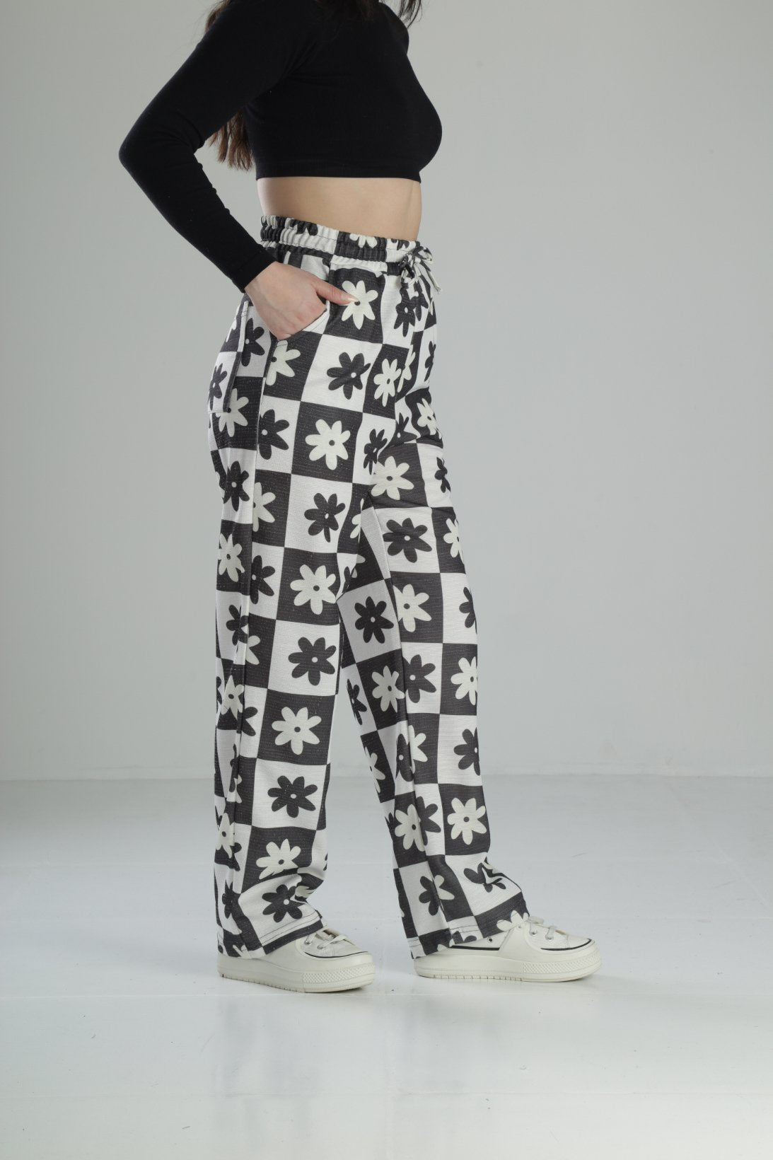 Çiçek Desenli Baggy Pantolon COC2335