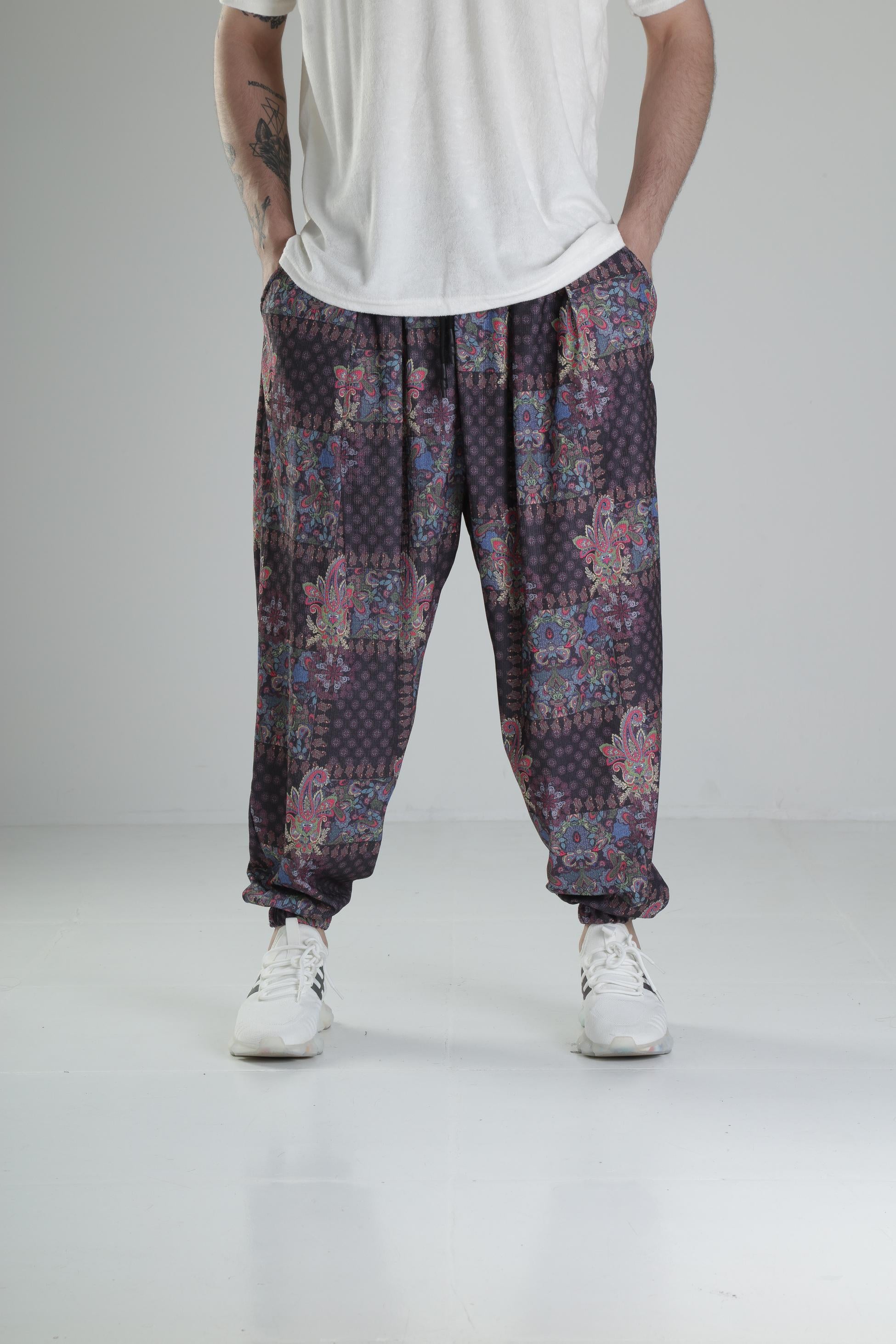 Çiçek Desenli Pileli Yarım Şalvar COC2341