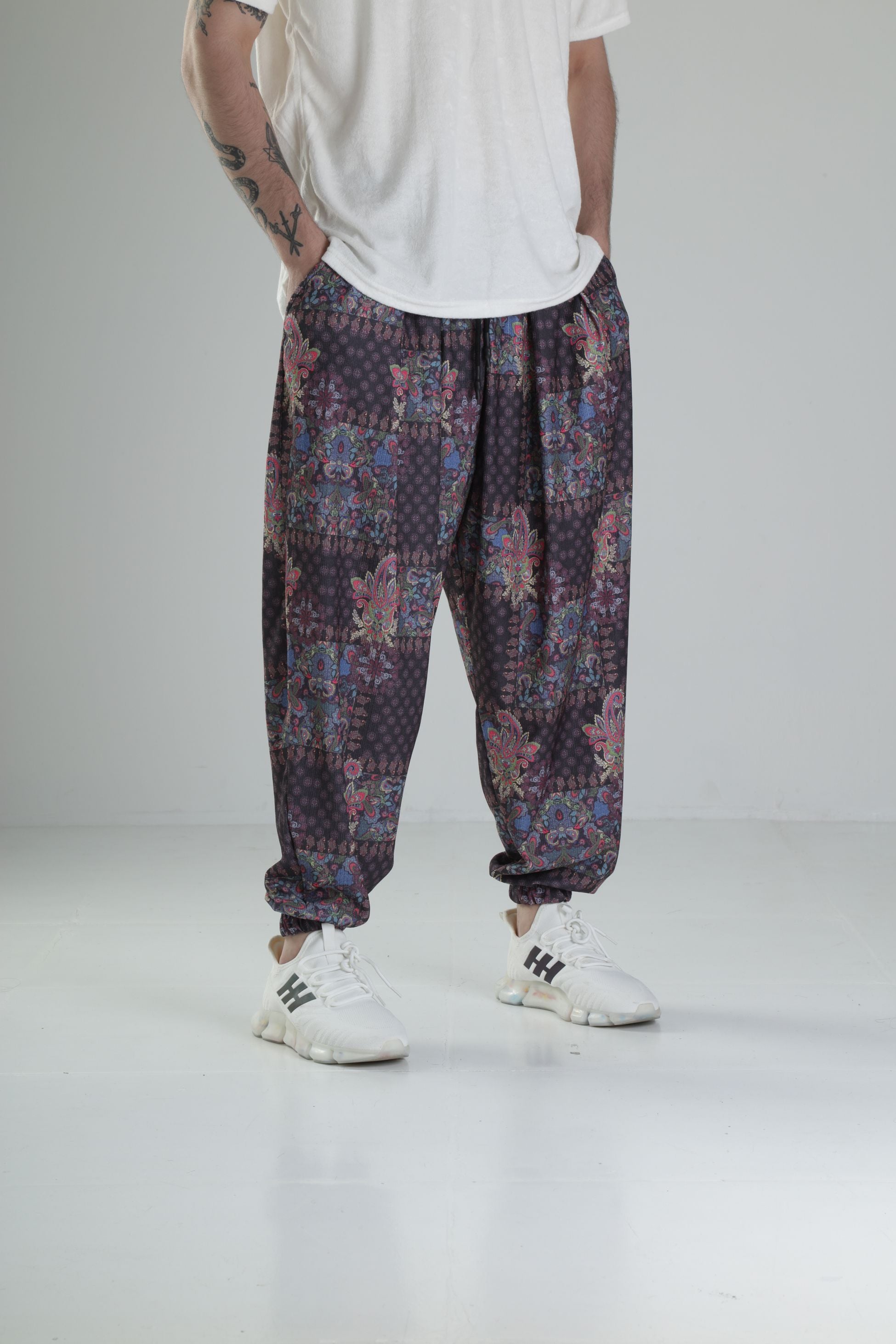 Çiçek Desenli Pileli Yarım Şalvar COC2341