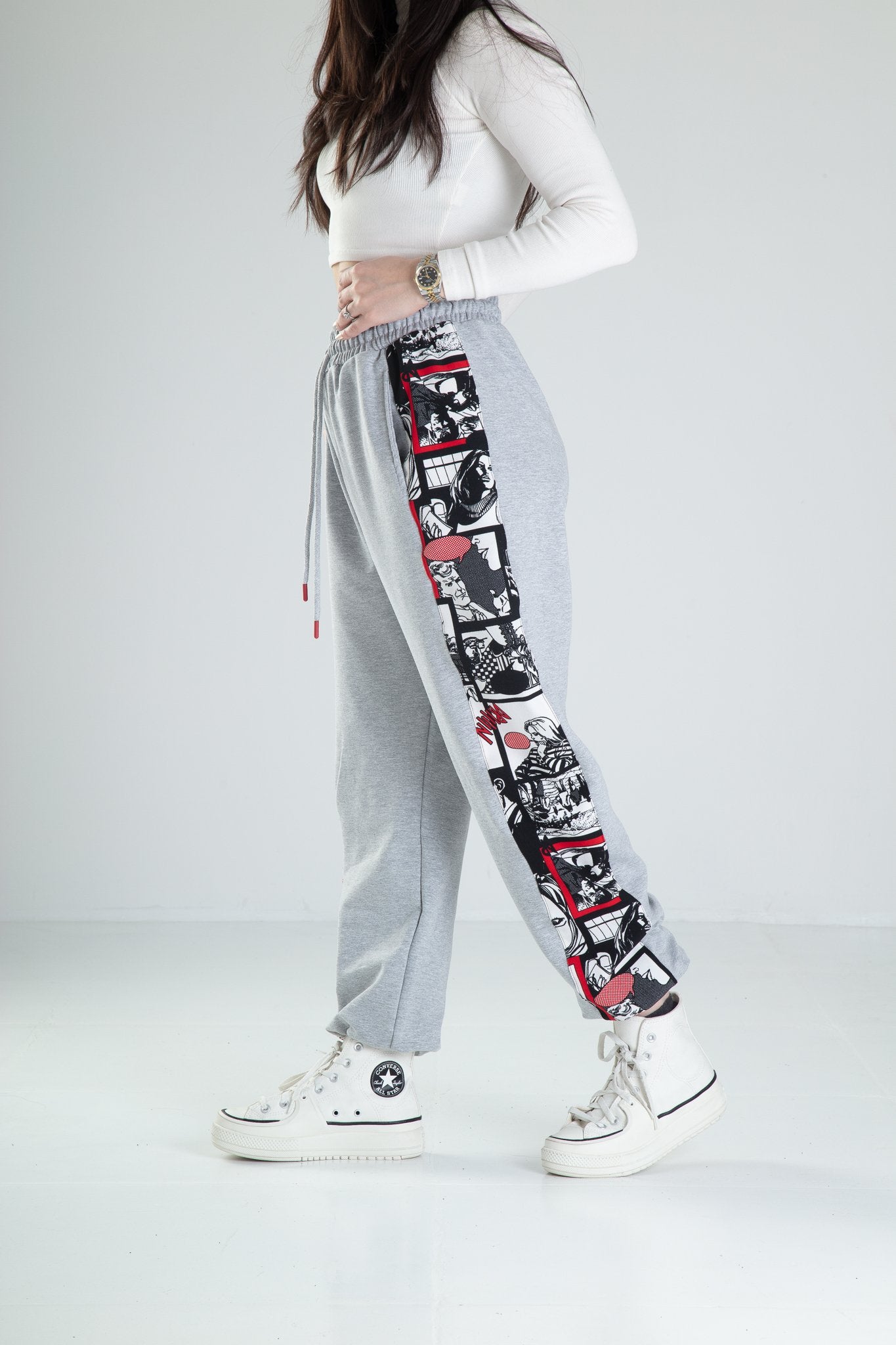 Çizgi Roman Desenli Gri Jogger COC2348