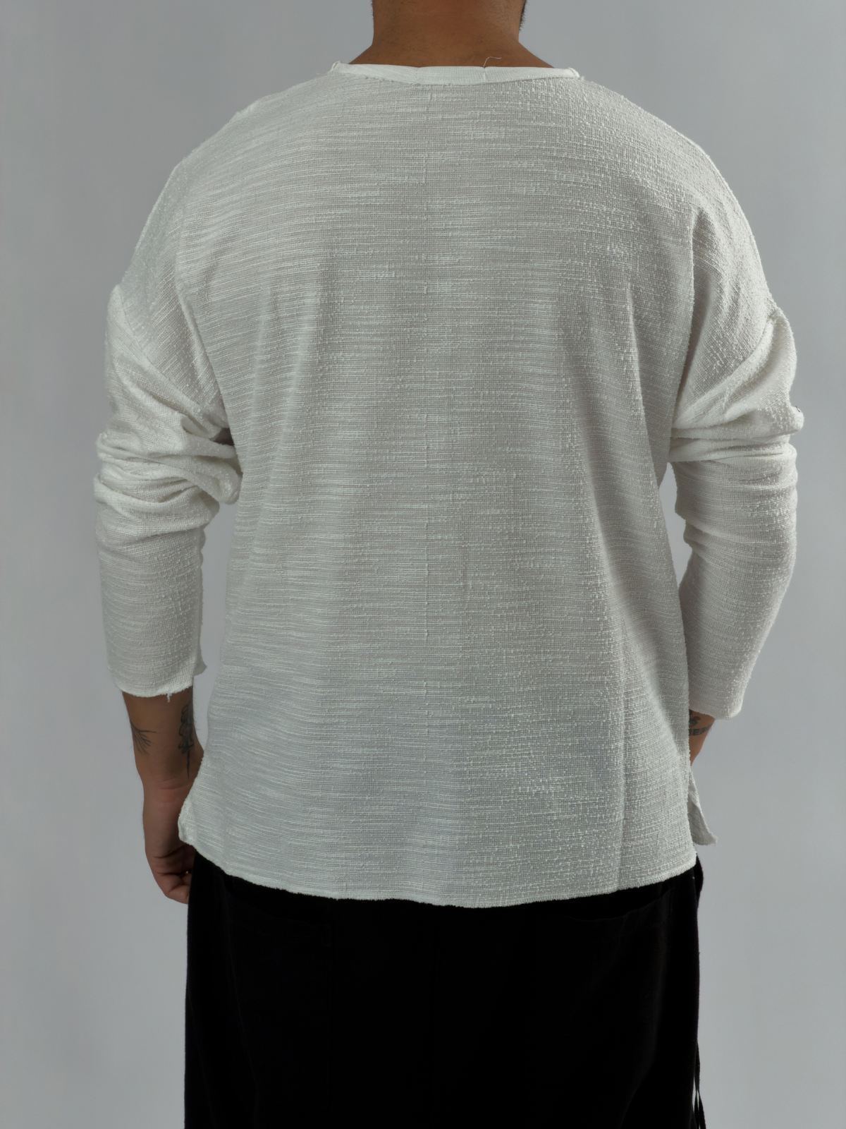 Cepli Tasarım Dikişli Beyaz Erkek Sweatshirt COC3459