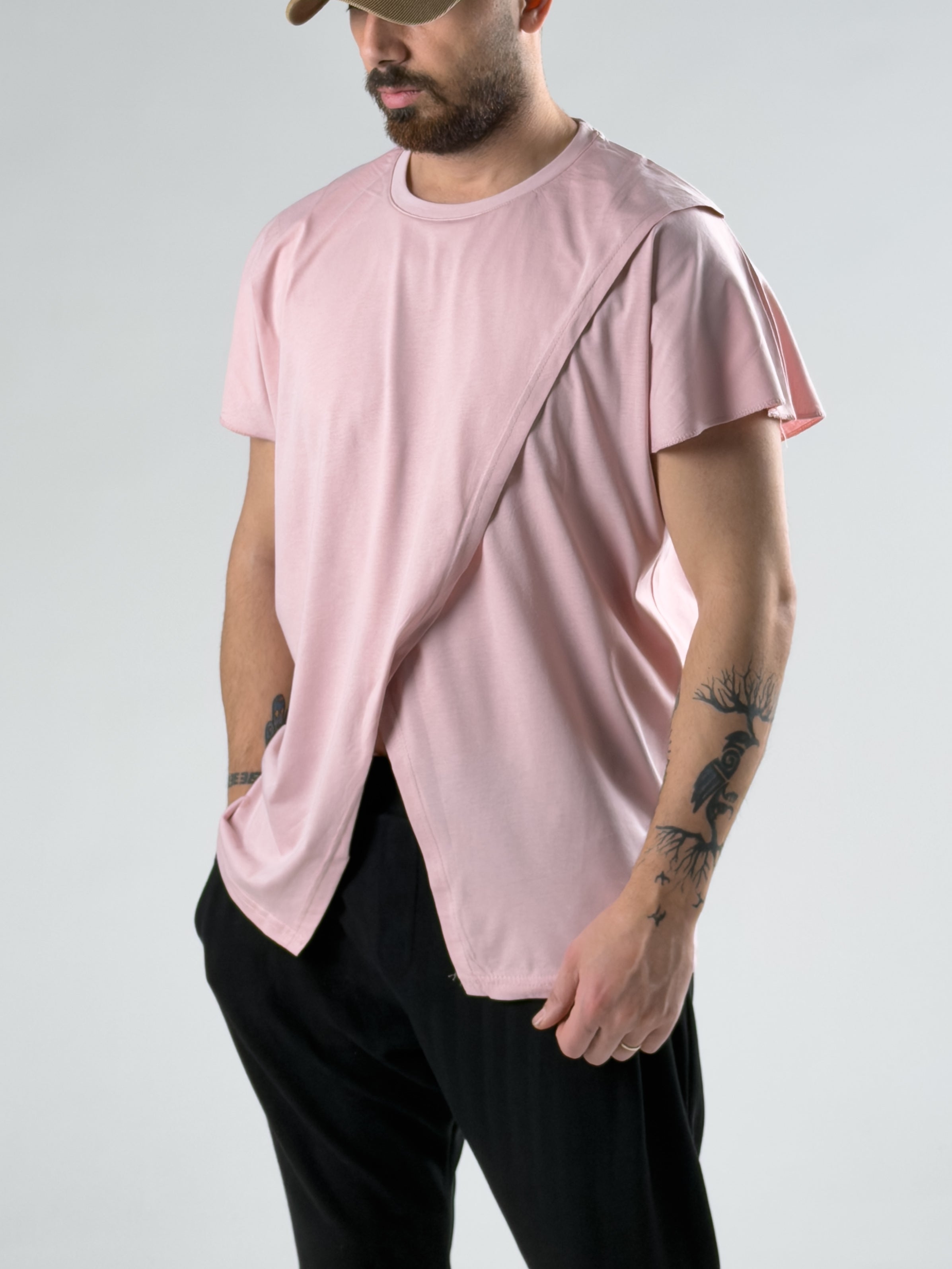 Çift Parça Pudra Erkek T-Shirt COC3003