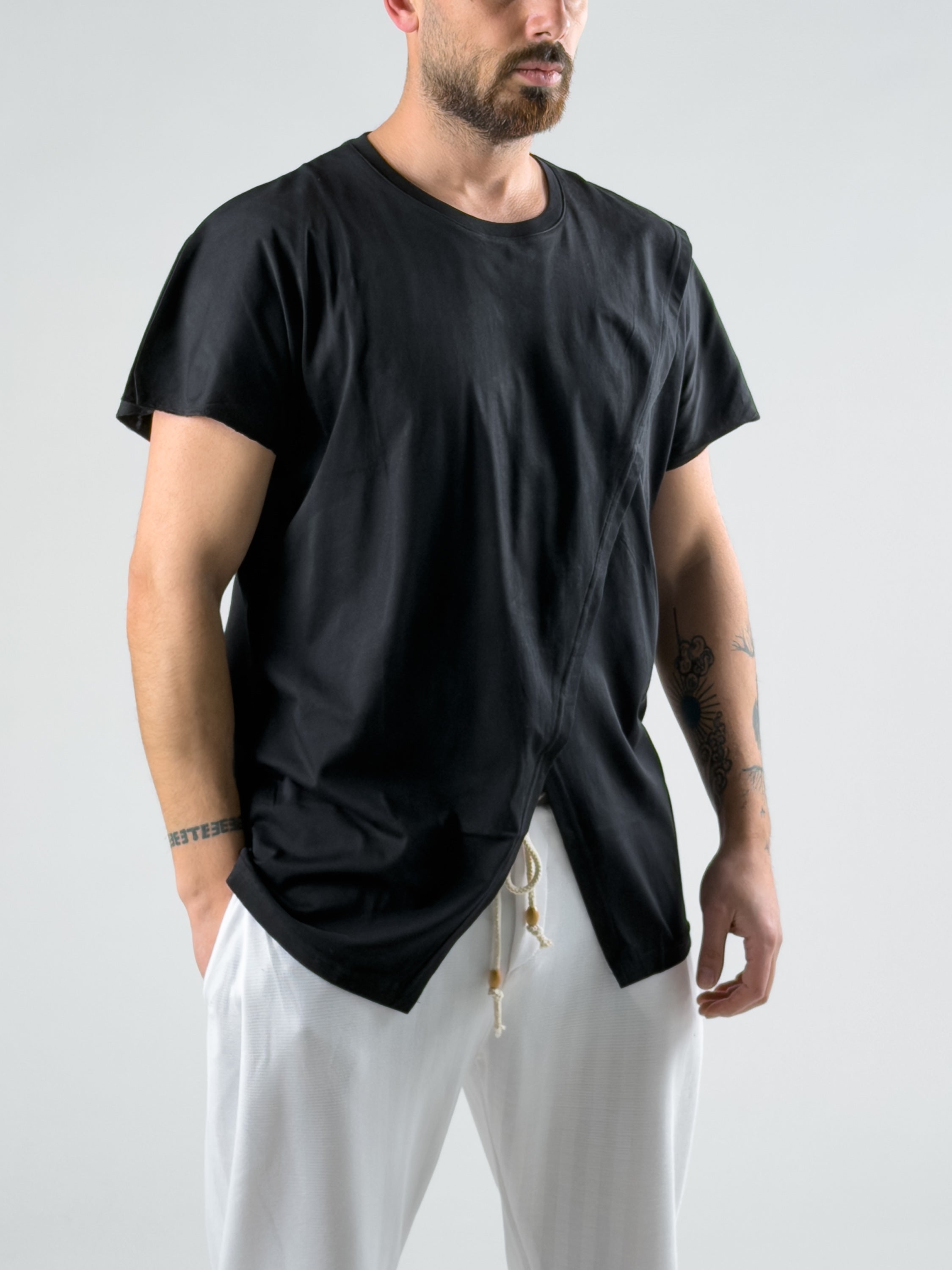 Çift Parça Siyah Erkek T-Shirt COC3001