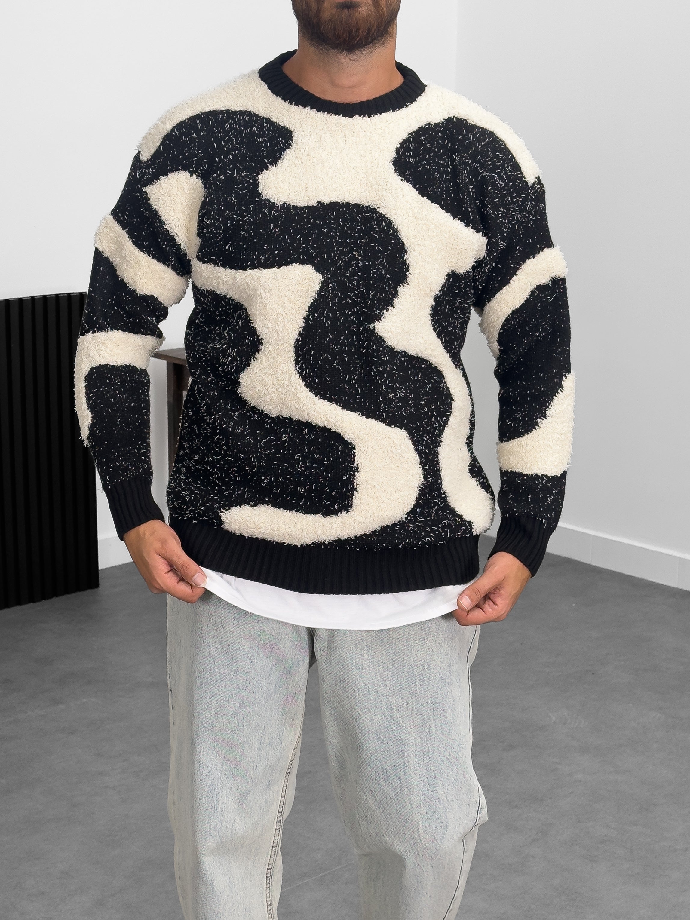 Dalga Desenli Peluş Sweatshirt COC1065
