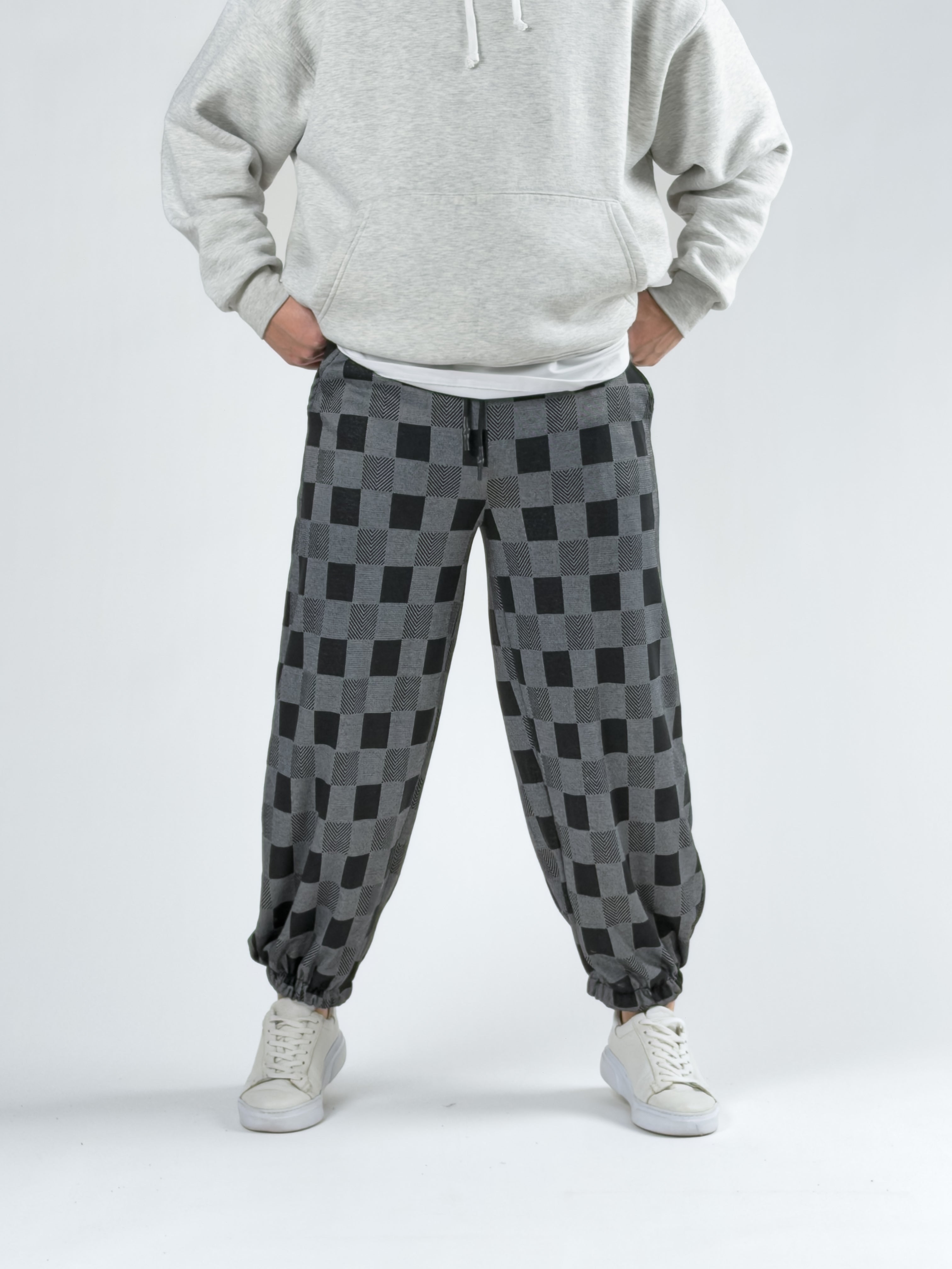 Dama Desenli Erkek Baggy Pantolon COC2744