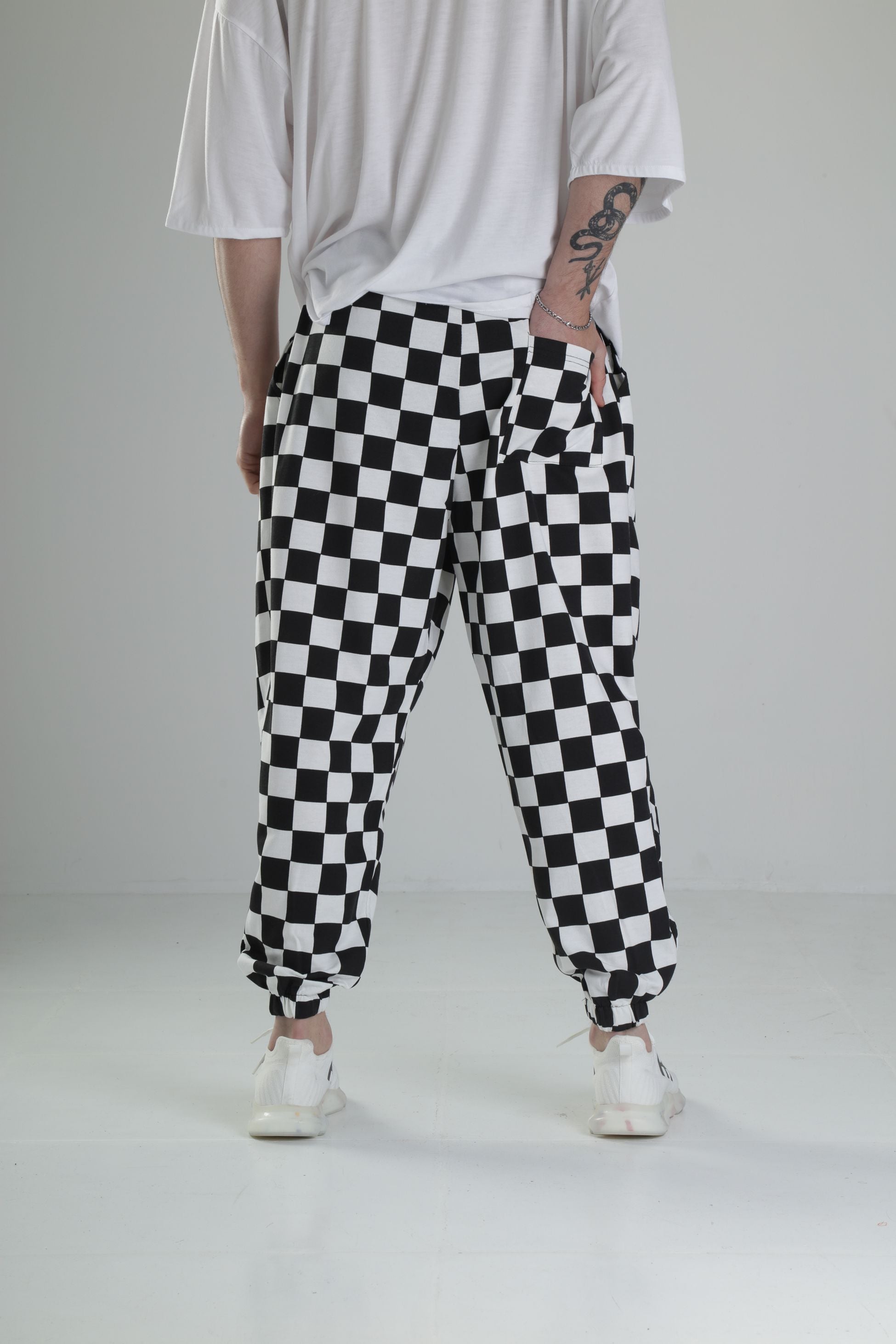 Damalı Pileli Yarım Şalvar COC2359