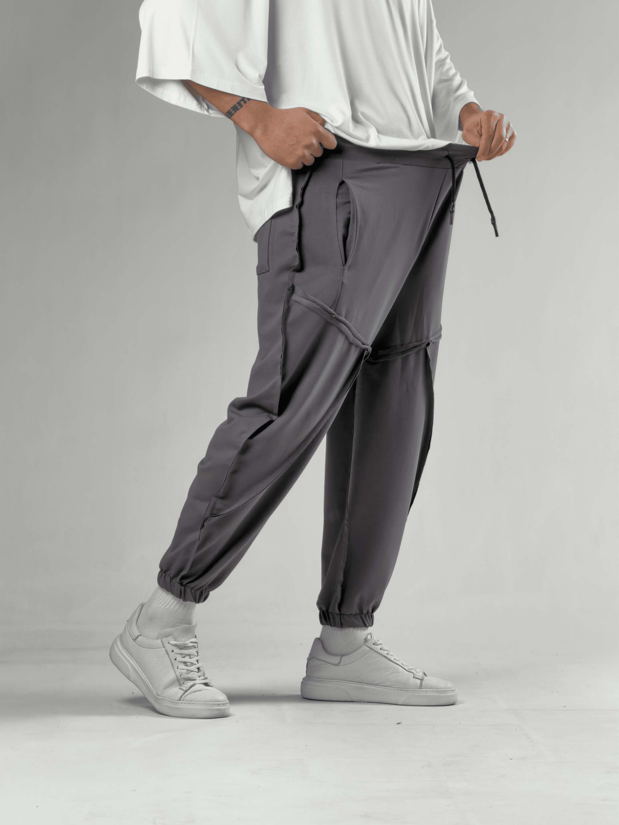 Dikiş Detaylı Füme Erkek Jogger Pantolon COC3107