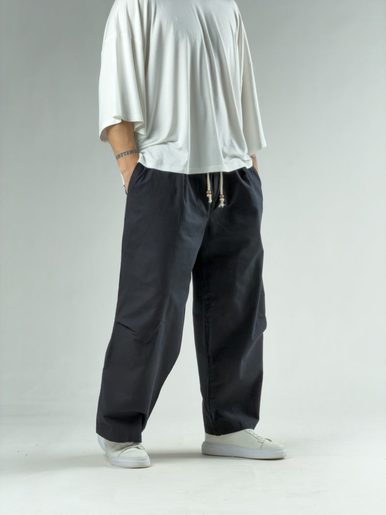 Diz Detaylı Siyah Erkek Baggy Pantolon COC3134