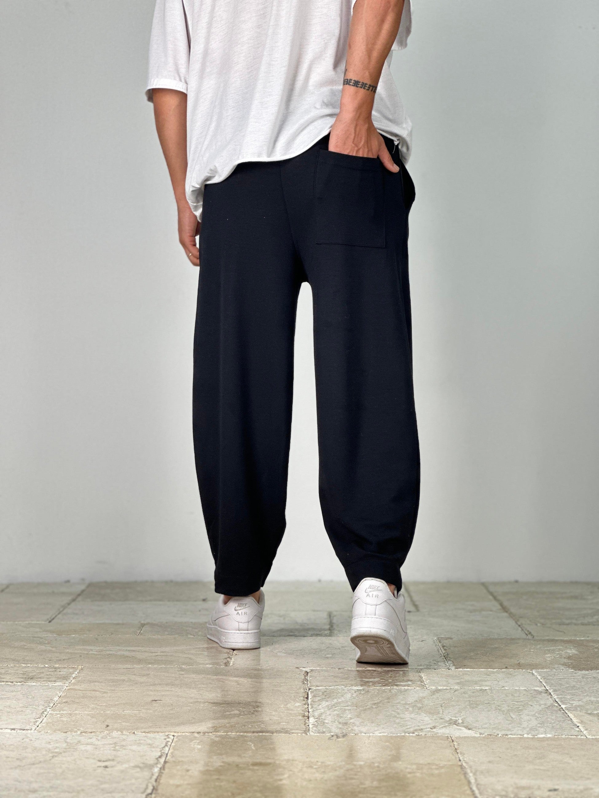 Double Paça Detaylı Siyah Pantolon COC2372