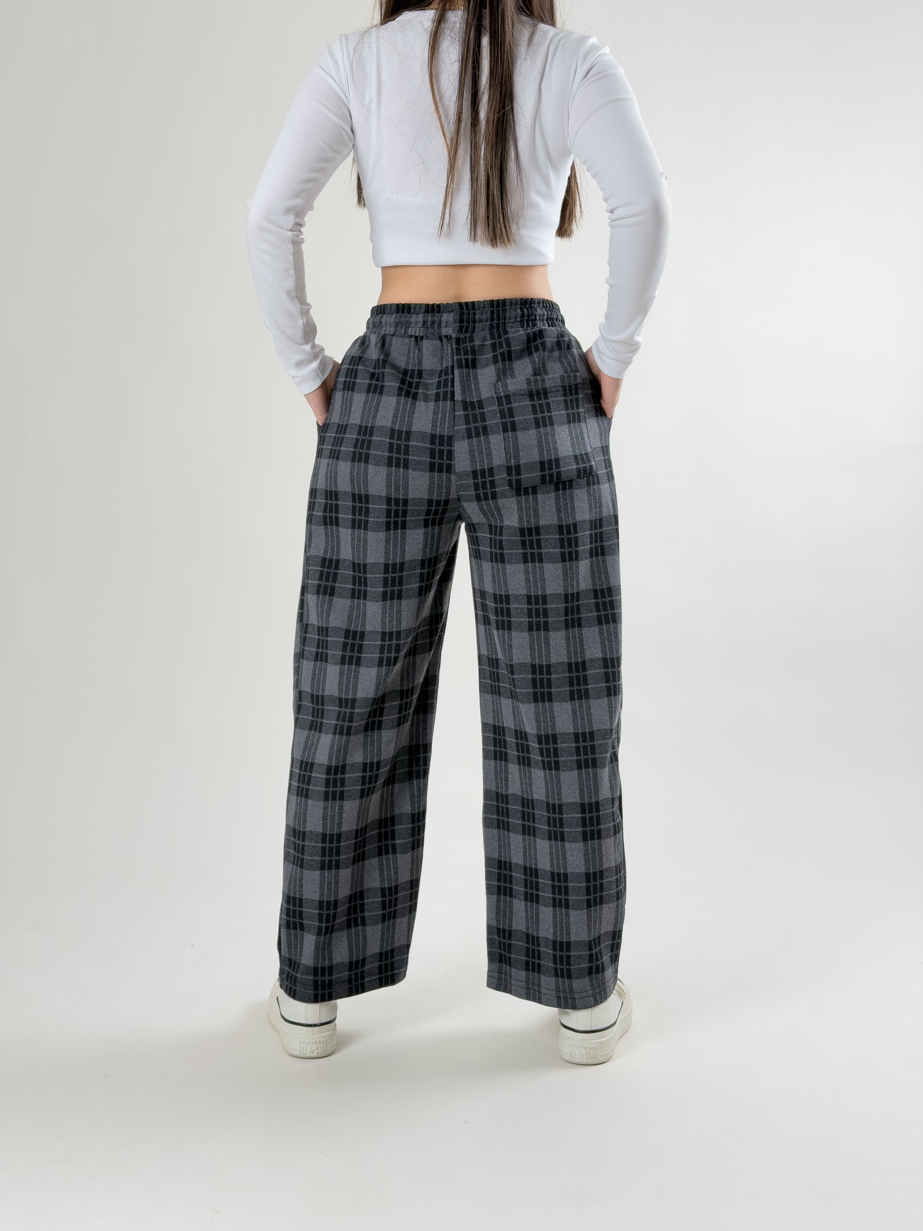 Ekose Kadın Baggy Pantolon COC2681