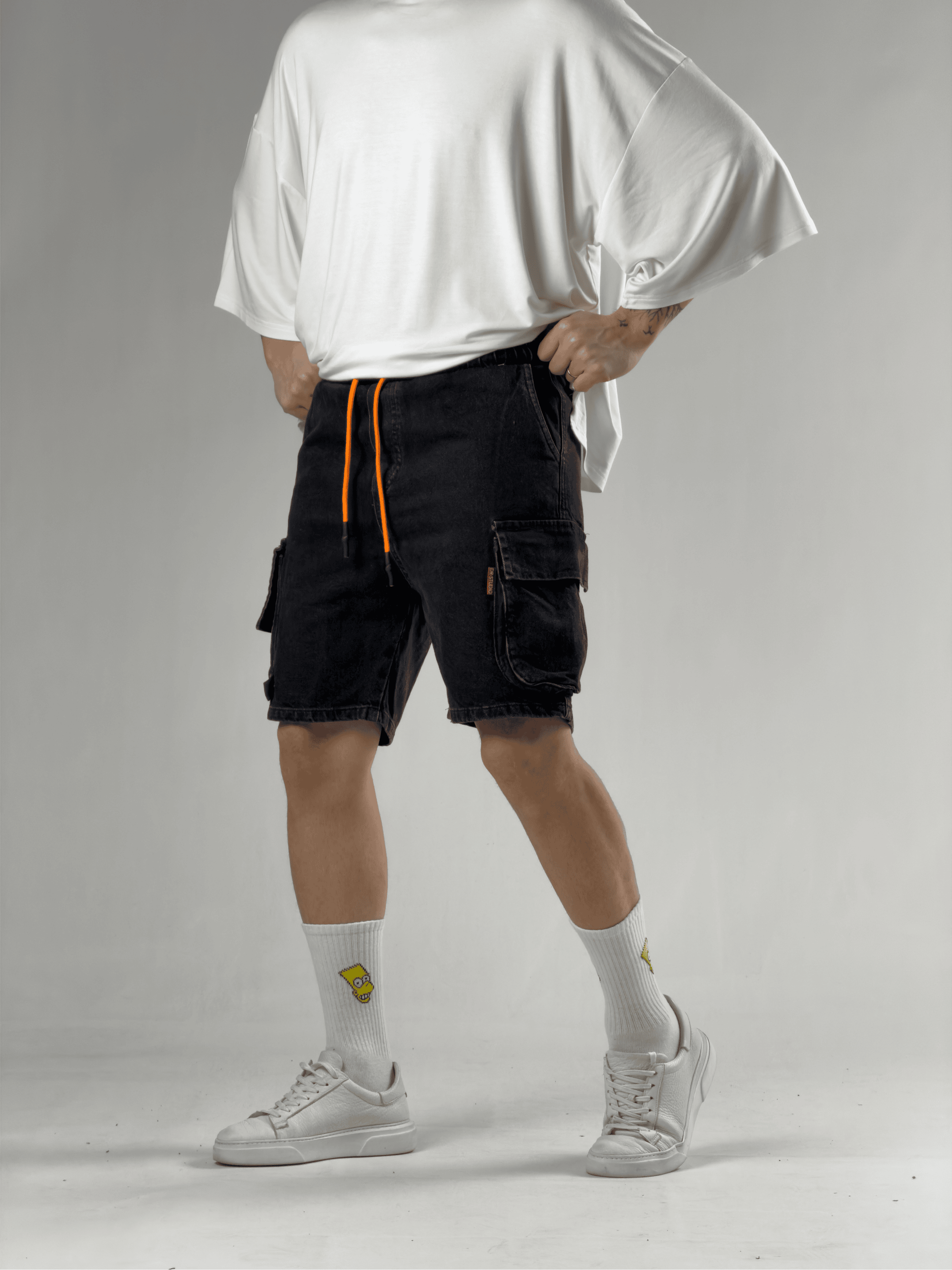 Erkek Gabardin Kumaş Kot Şort COCK0084