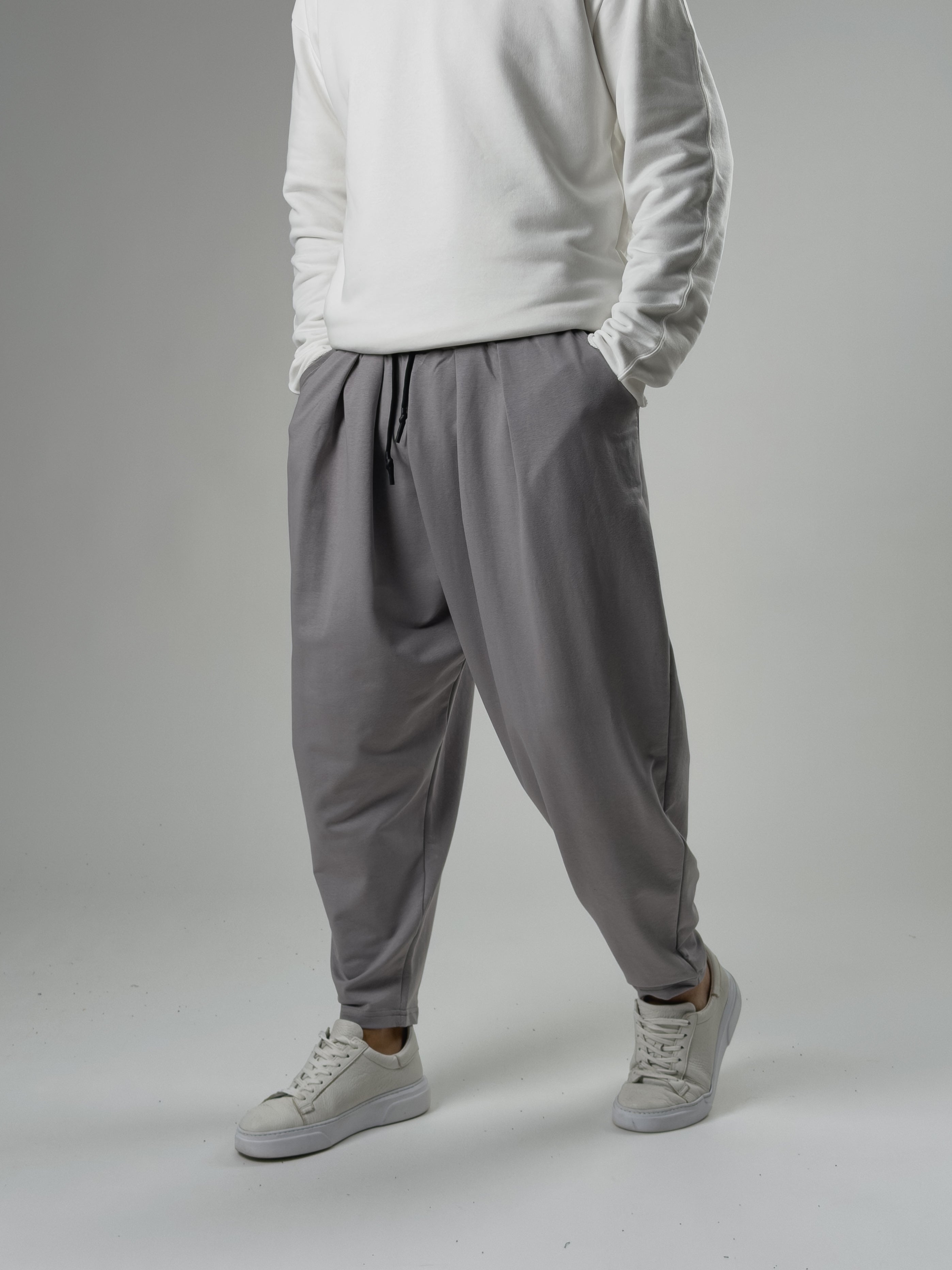 Erkek Gri Pileli Yarım Şalvar COC2576