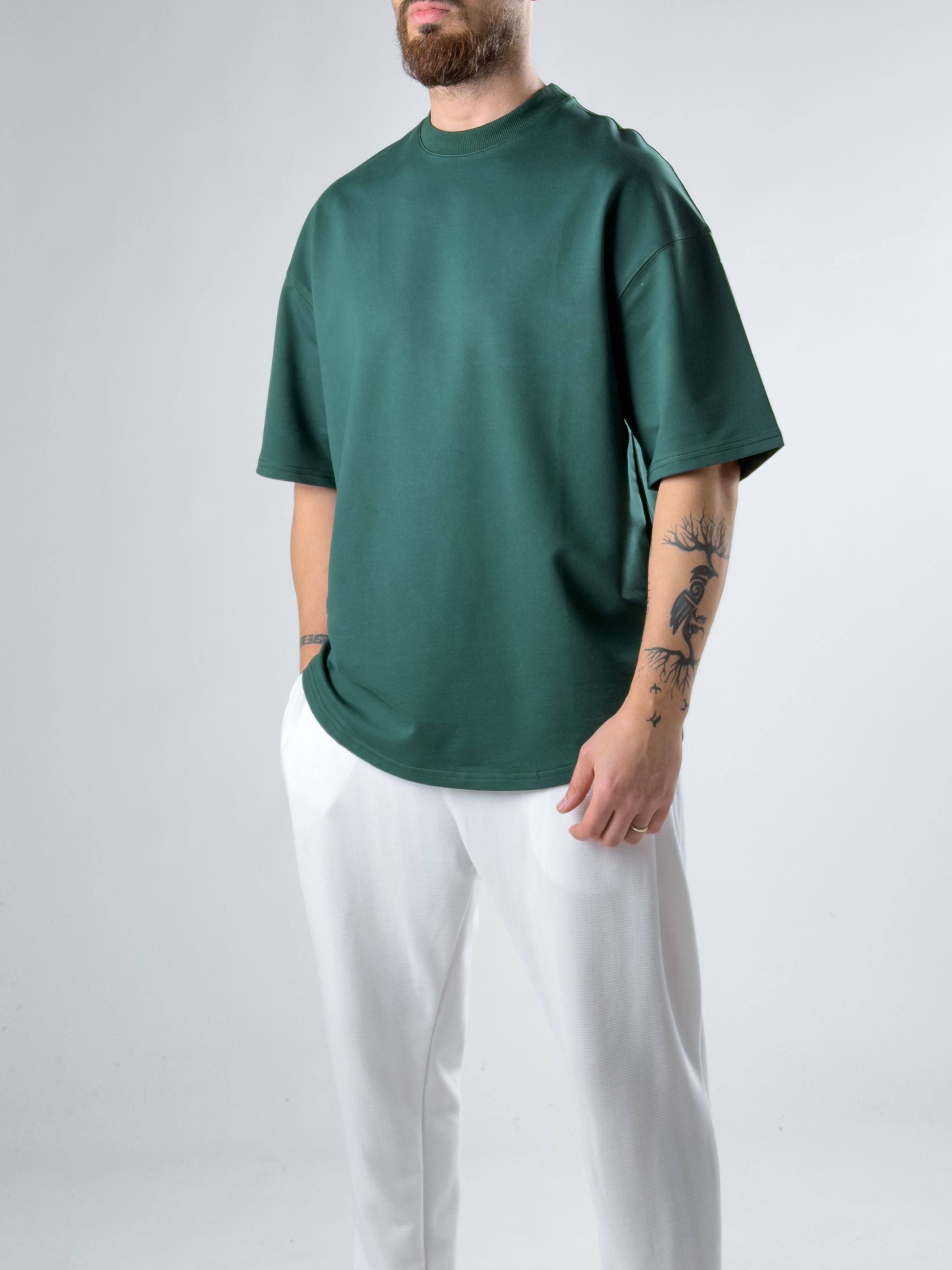Erkek Haki Basic Oversize T-shirt COC2915