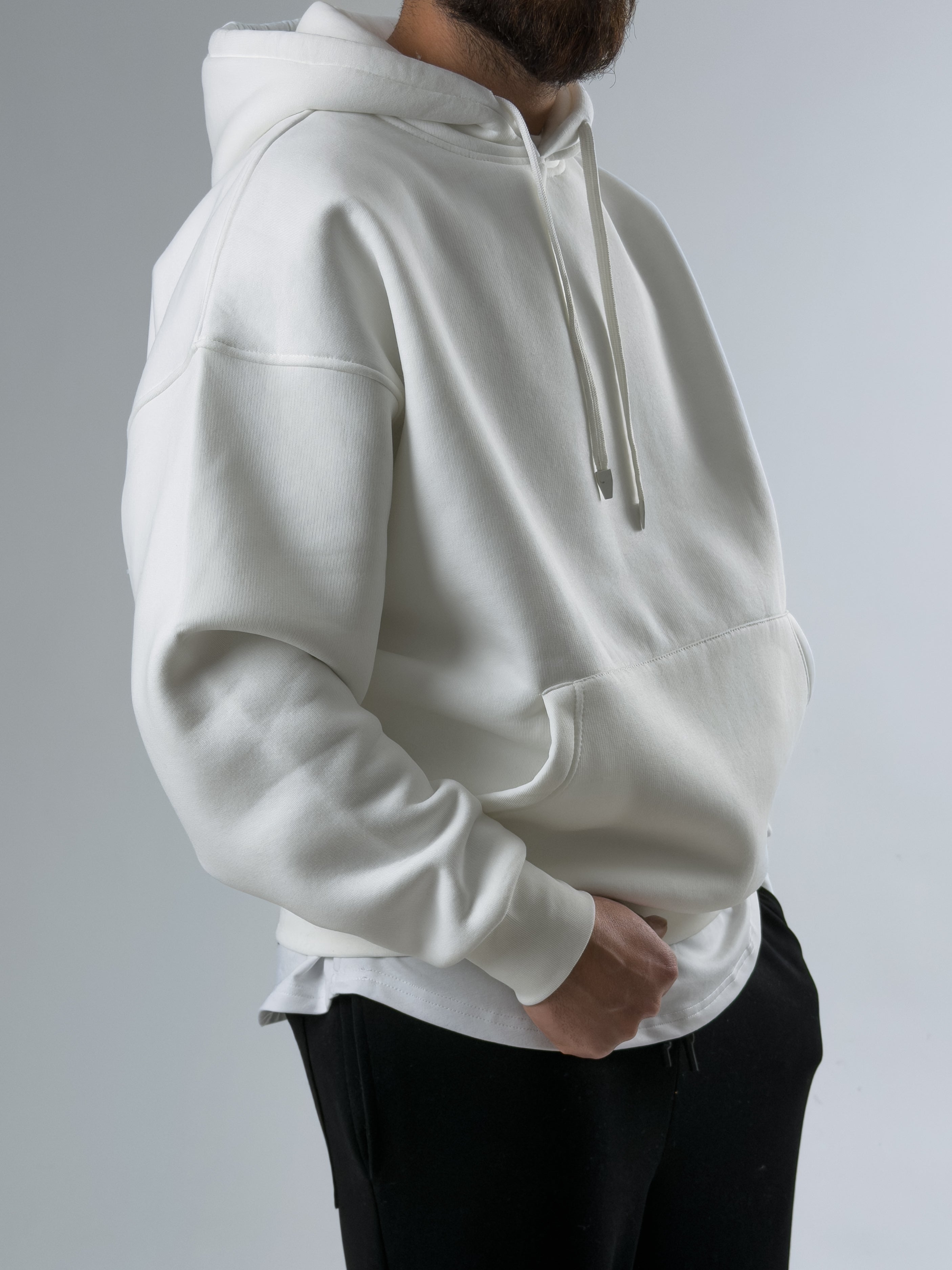 Erkek Şardonlu Ekru Hoodie COC2603