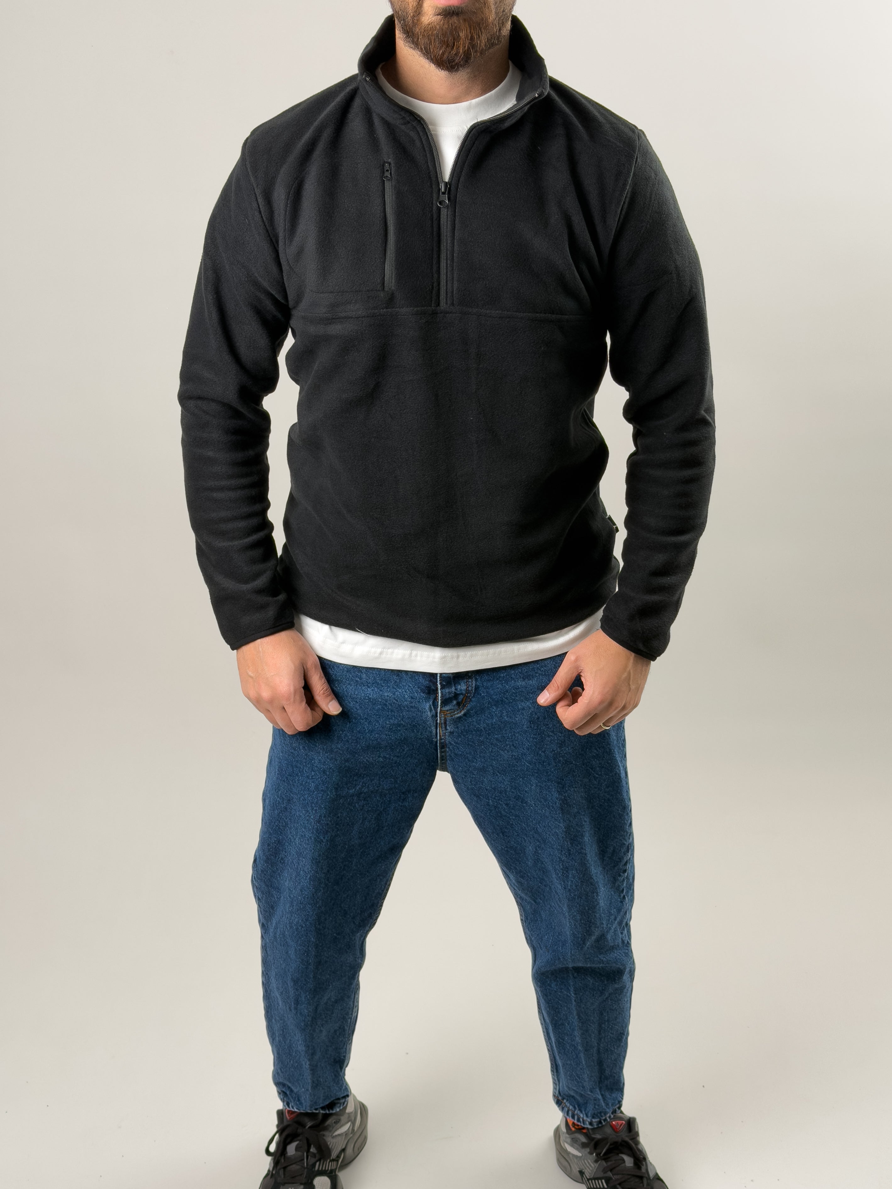 Erkek Siyah Polar Sweatshirt COC2569