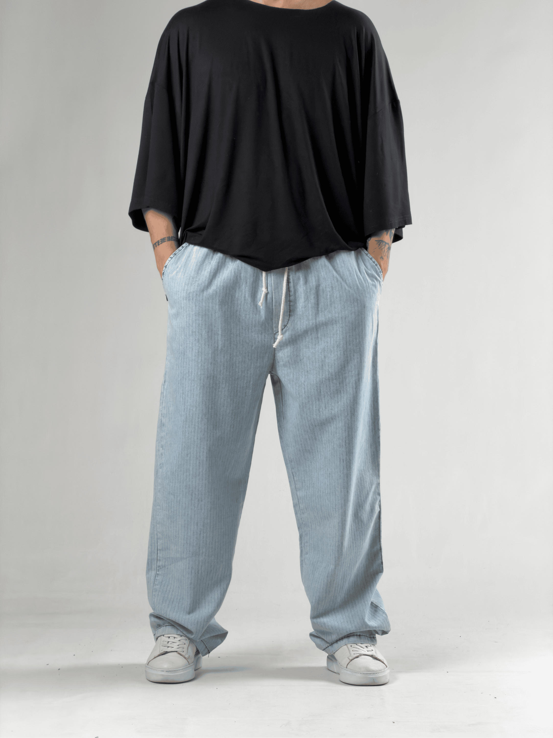 Erkek Vintage Yazlık Kot Baggy Pantolon COCK0082