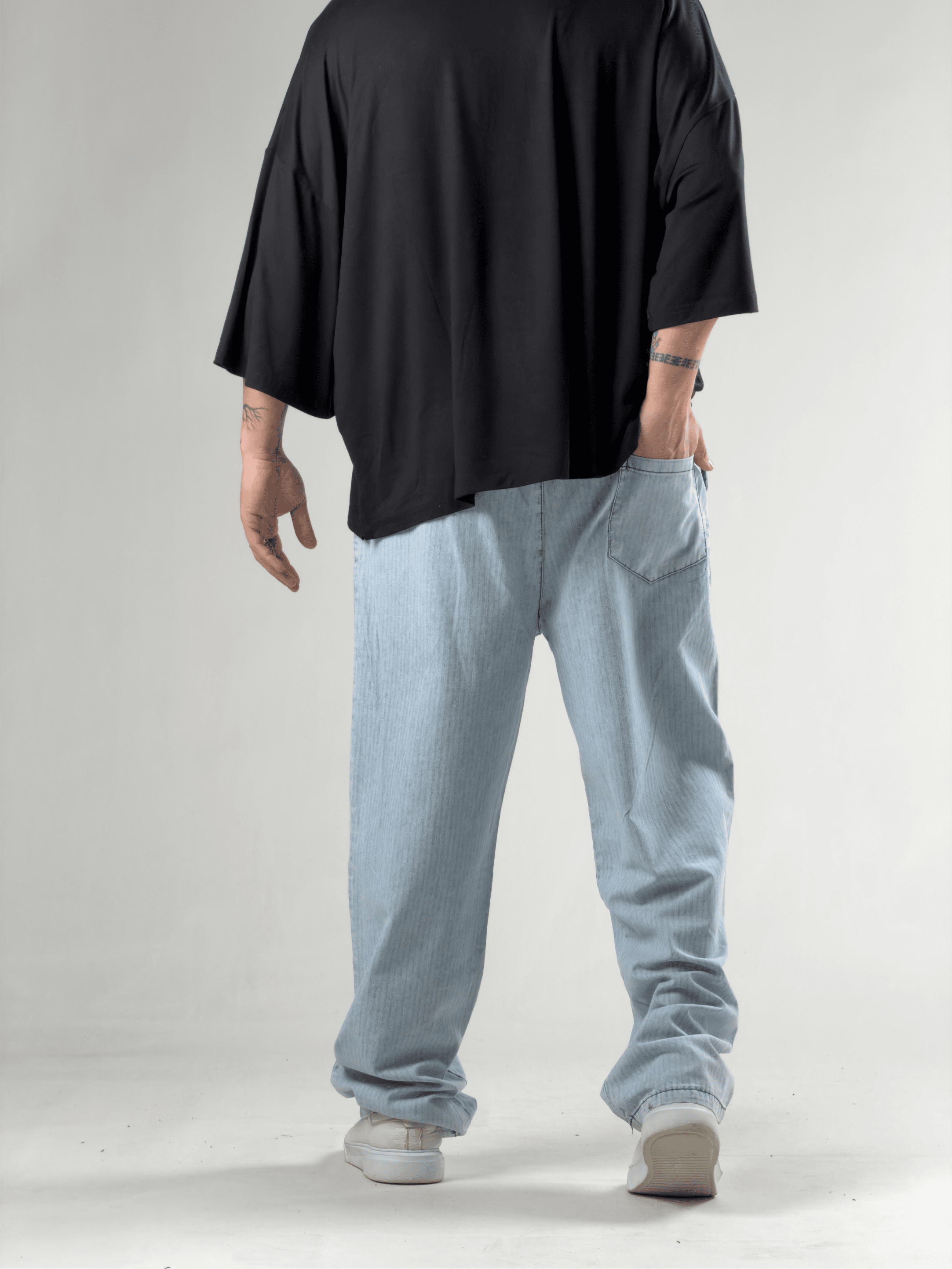 Erkek Vintage Yazlık Kot Baggy Pantolon COCK0082