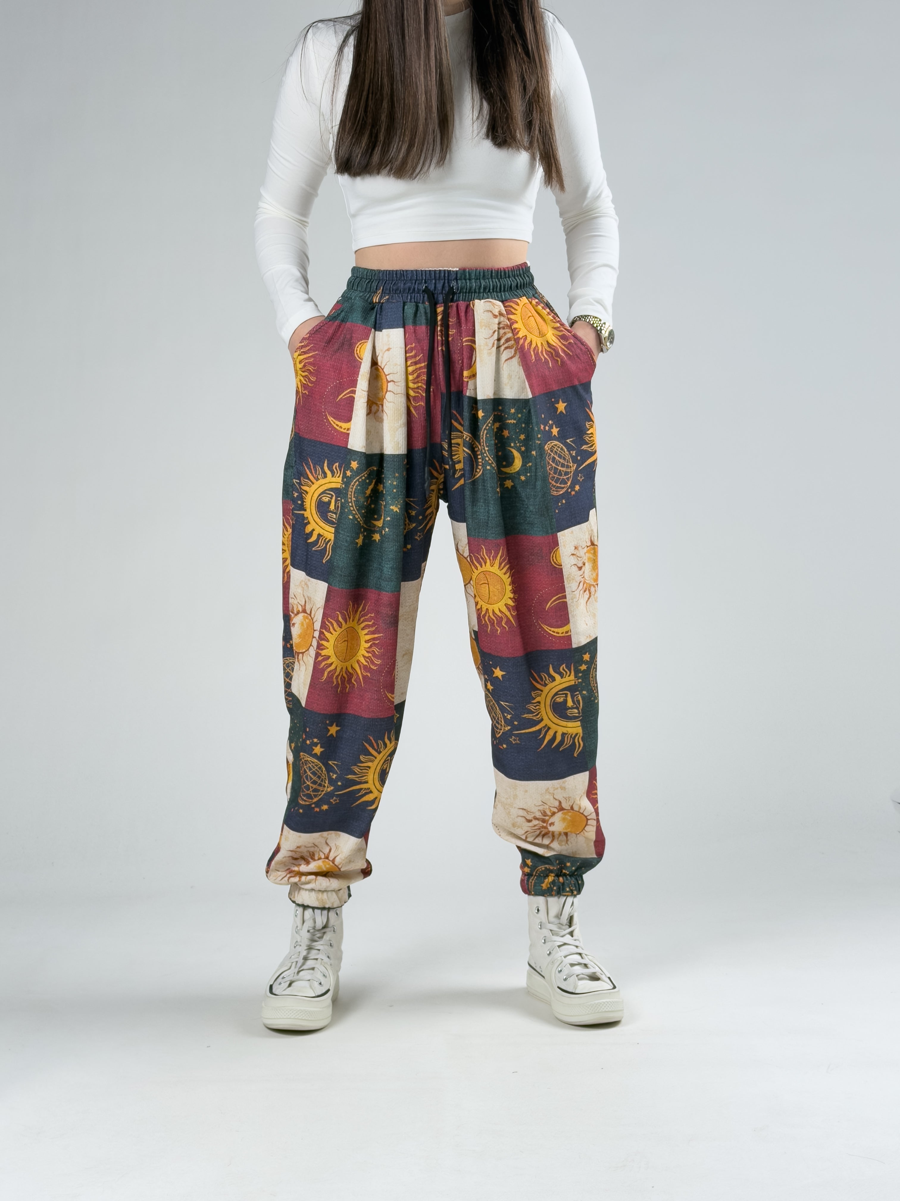 Etnik Astro Patchwork Kadın Pantolon COC2937