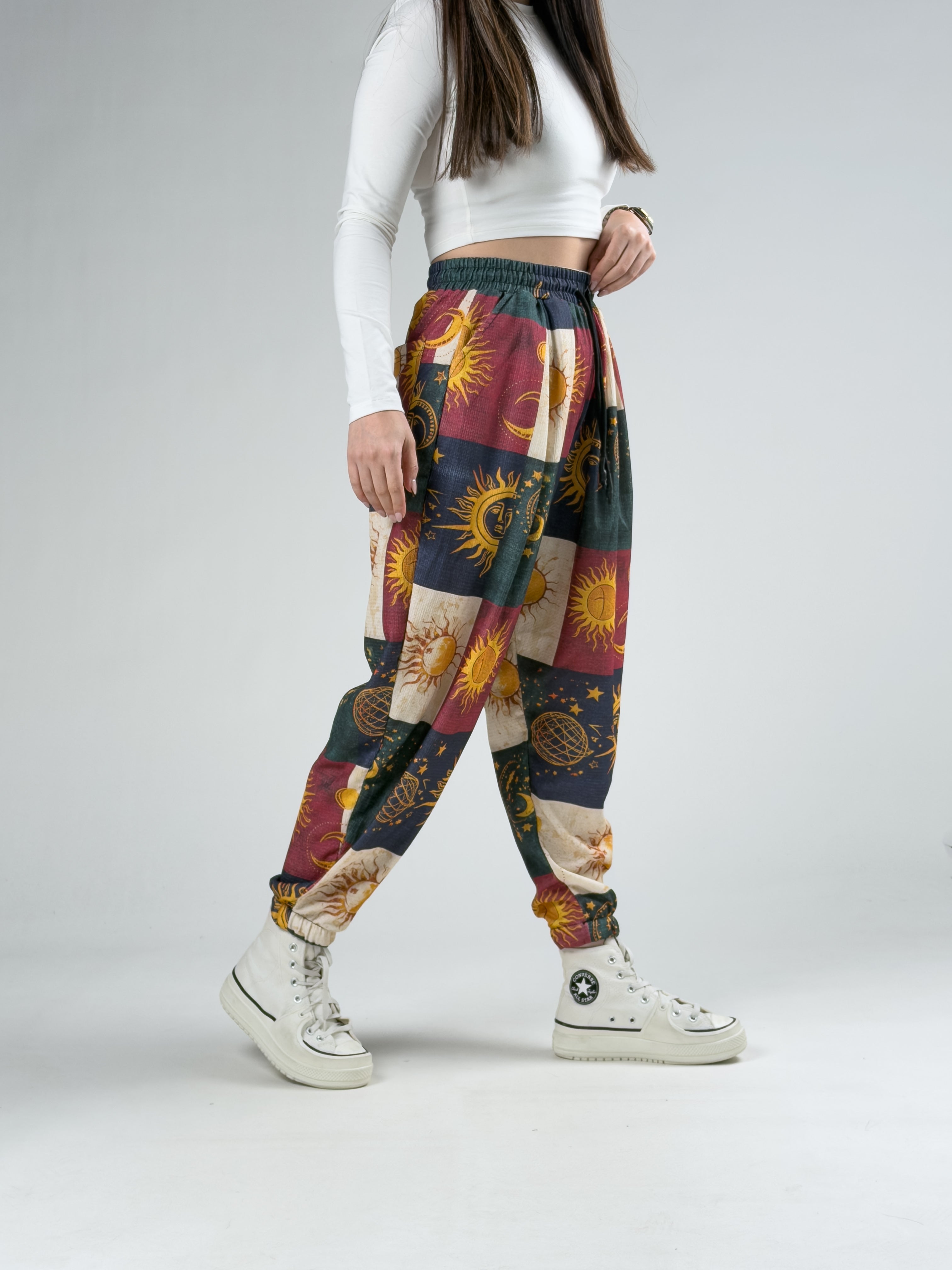 Etnik Astro Patchwork Kadın Pantolon COC2937