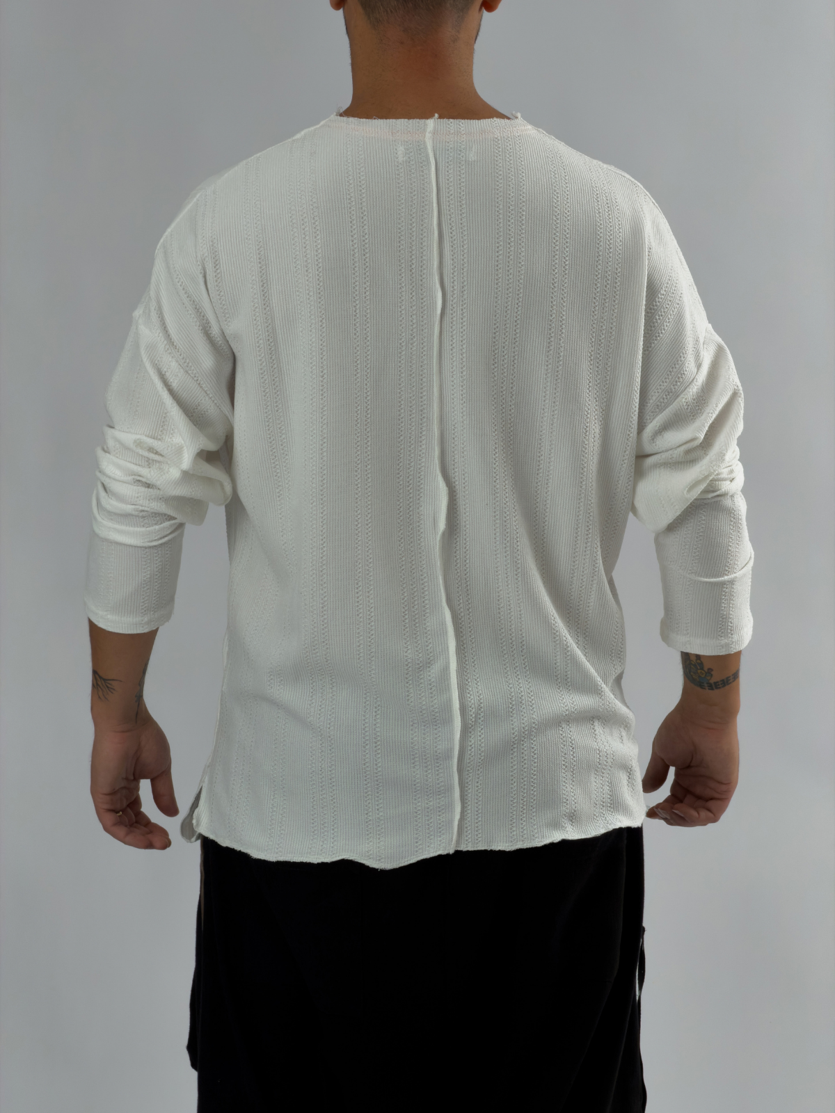 Etnik Cep Detaylı Beyaz Erkek Sweatshirt COC3454