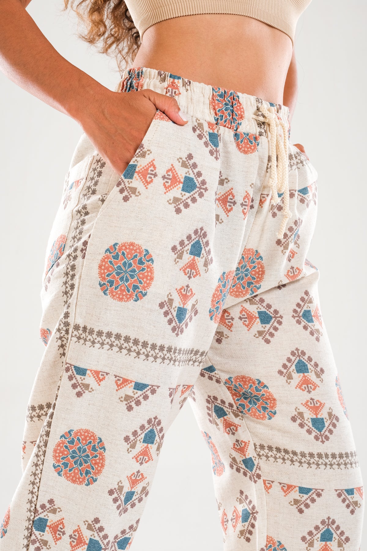 Etnik Desenli Baggy Pantolon COC1123