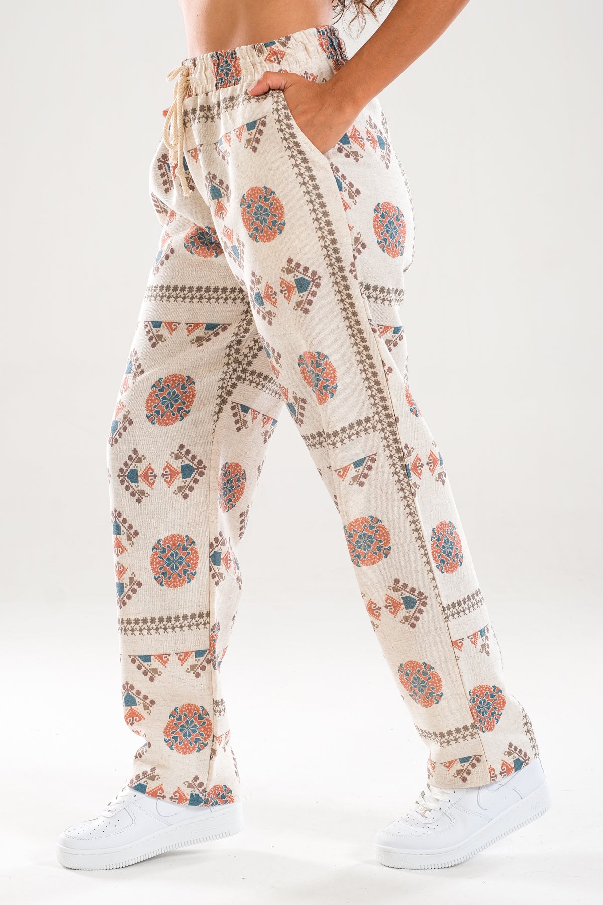 Etnik Desenli Baggy Pantolon COC1123