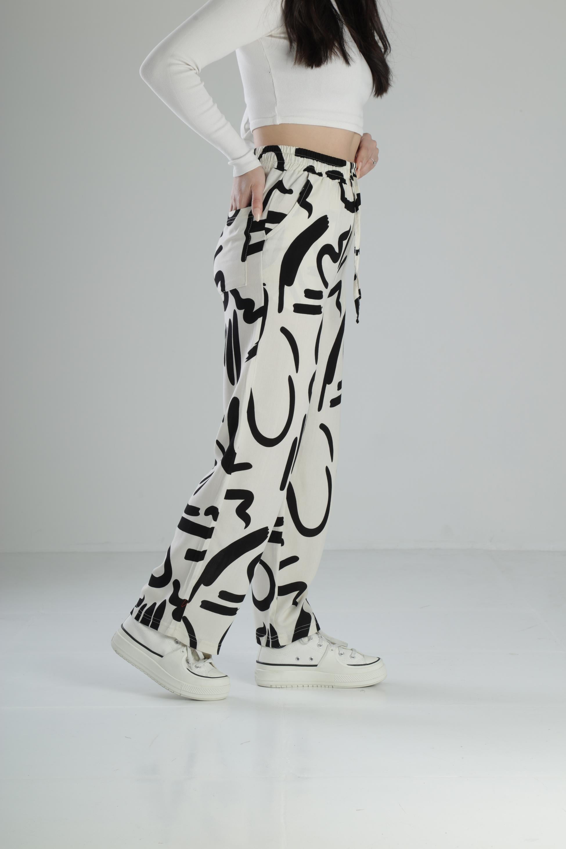 Etnik Desenli Baggy Pantolon COC2223
