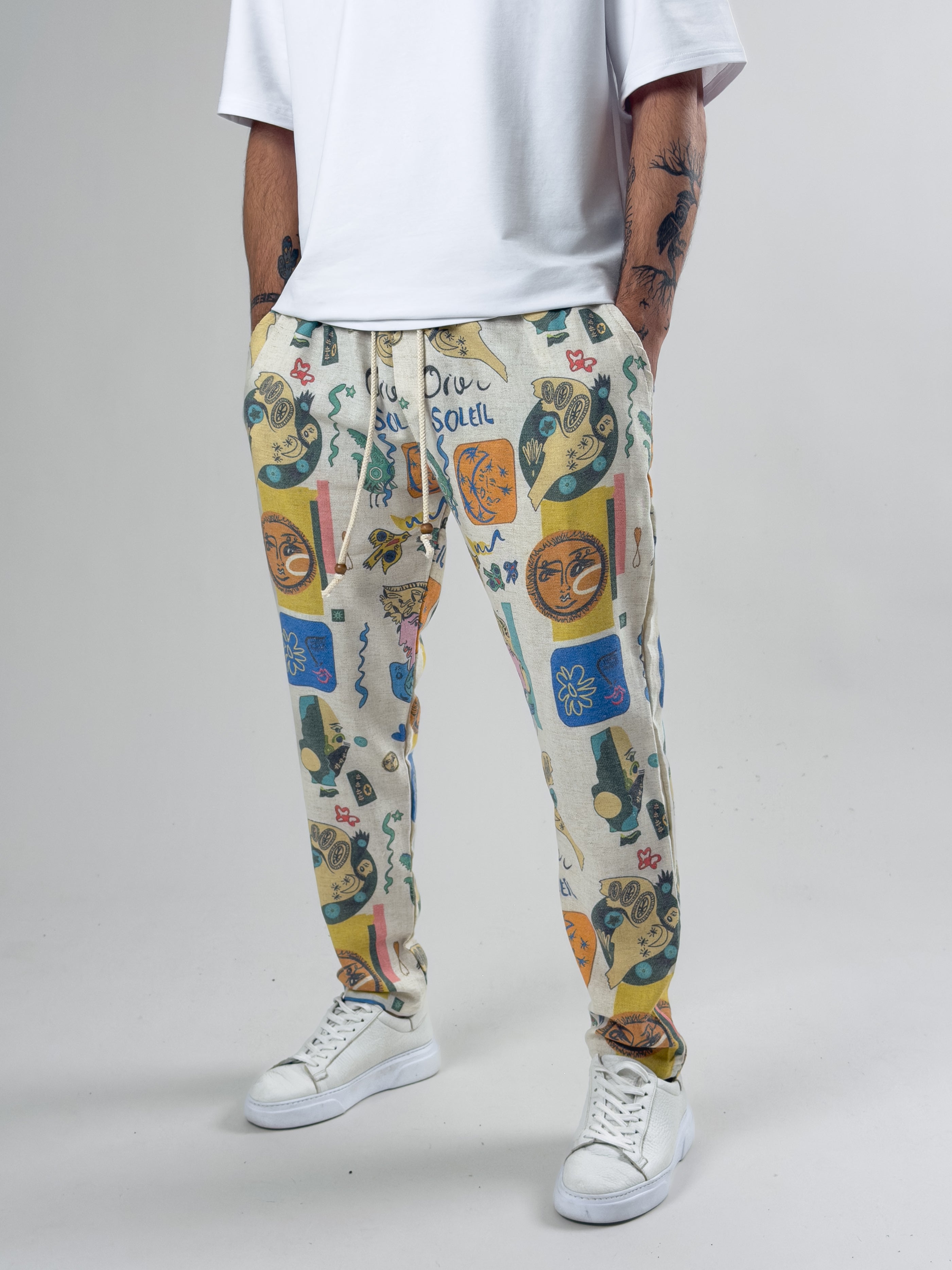 Etnik Desenli Erkek Baget Pantolon COC2588