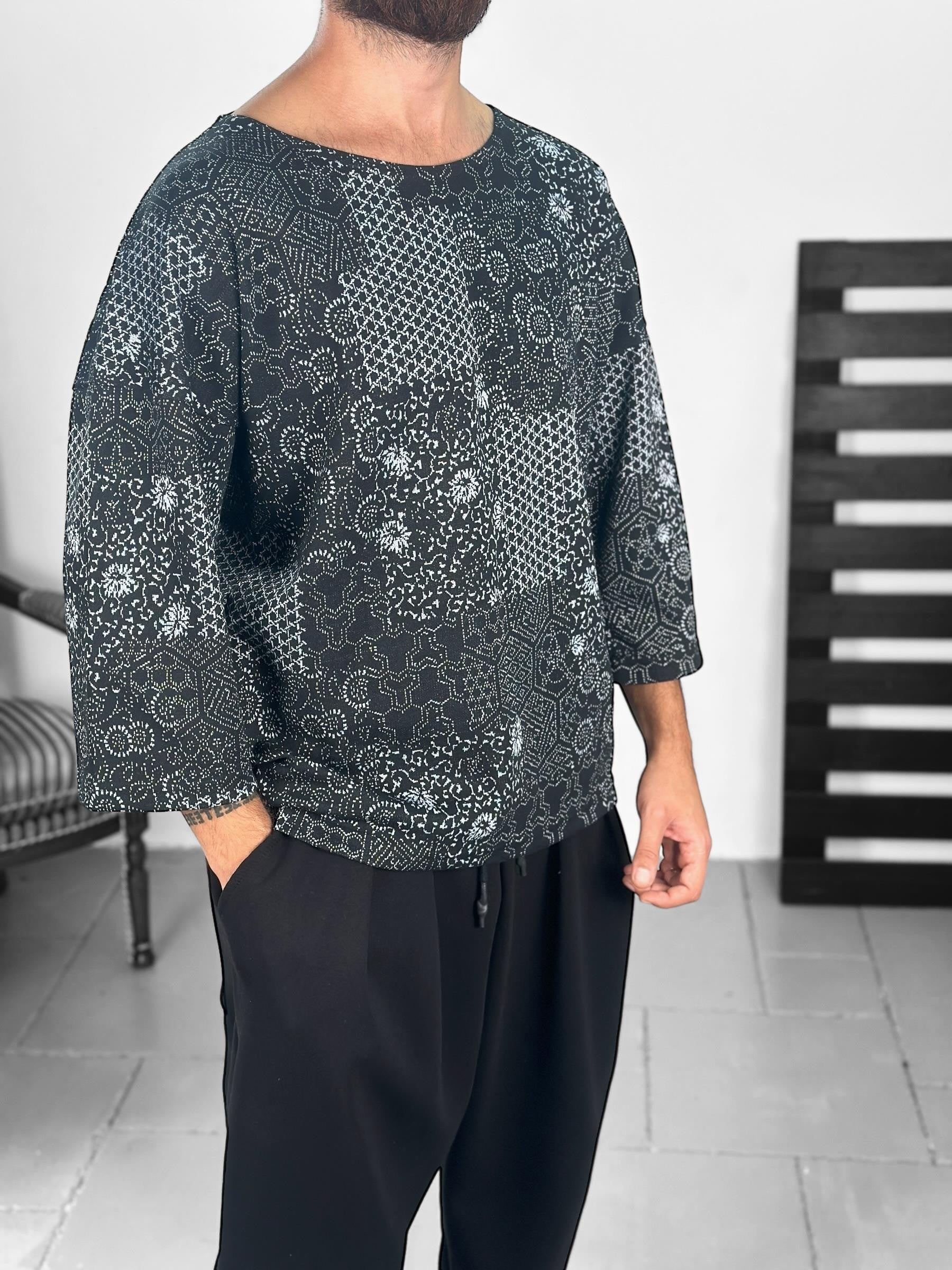 Etnik Desenli Fakir Kol Sweat COC2234