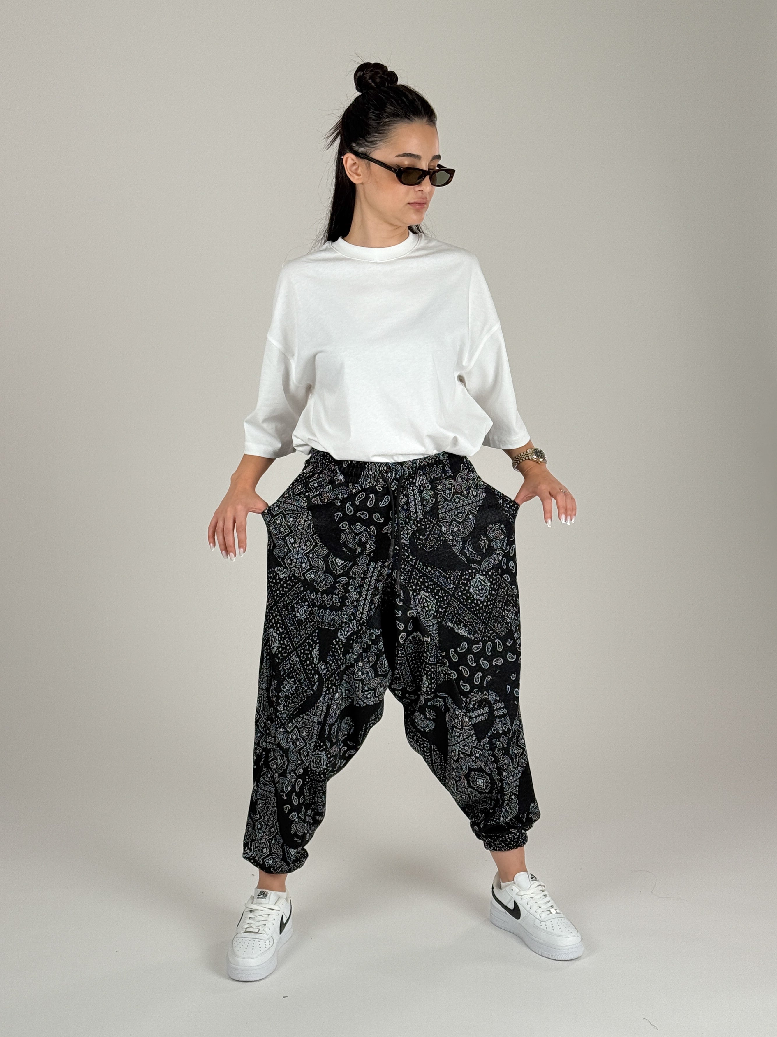 Etnik Desenli Kadın Şalvar Pantolon COC1095