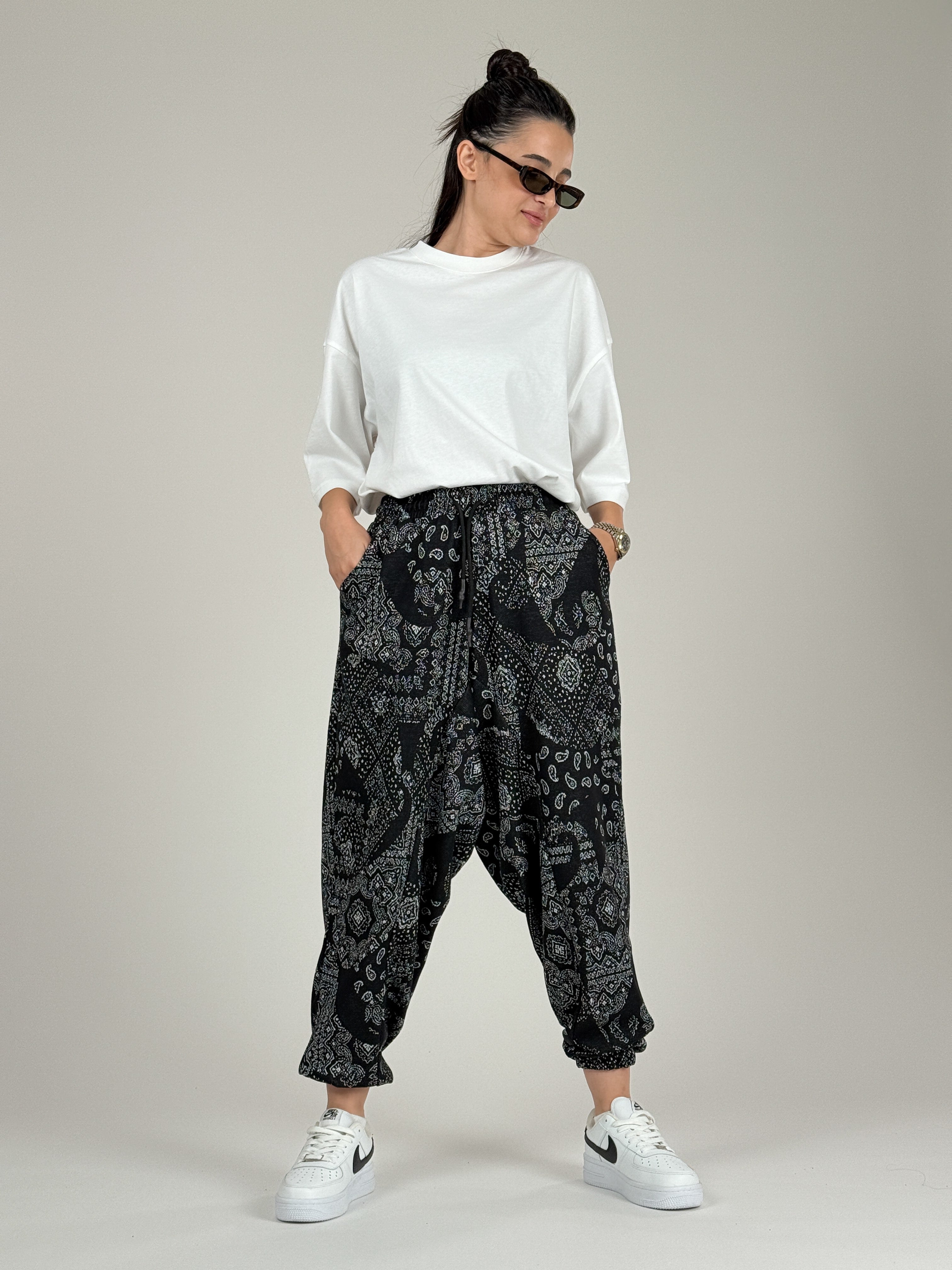 Etnik Desenli Kadın Şalvar Pantolon COC1095