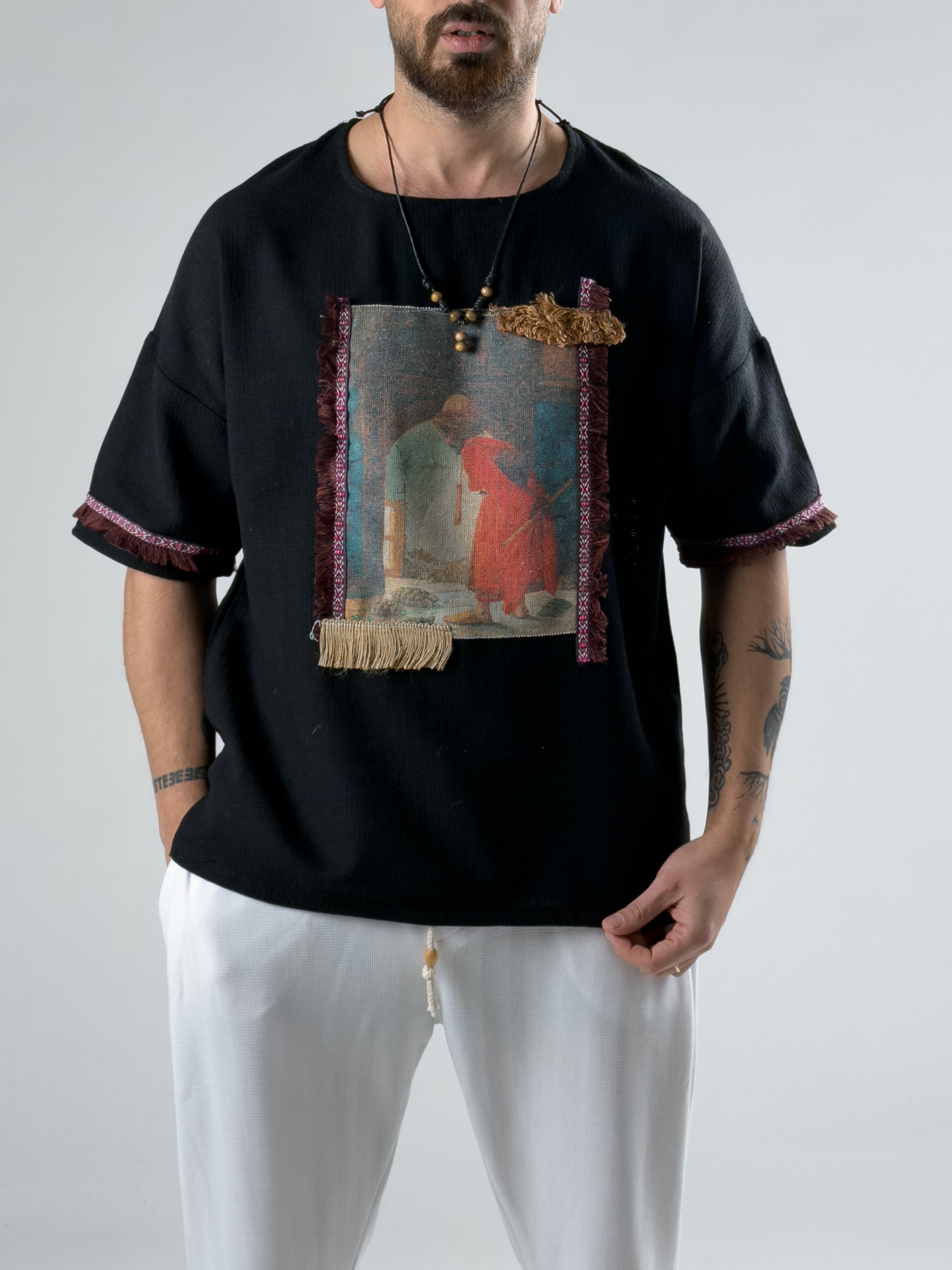 Etnik Desenli Kaplumbağa Bohem Erkek T-Shirt COC2965