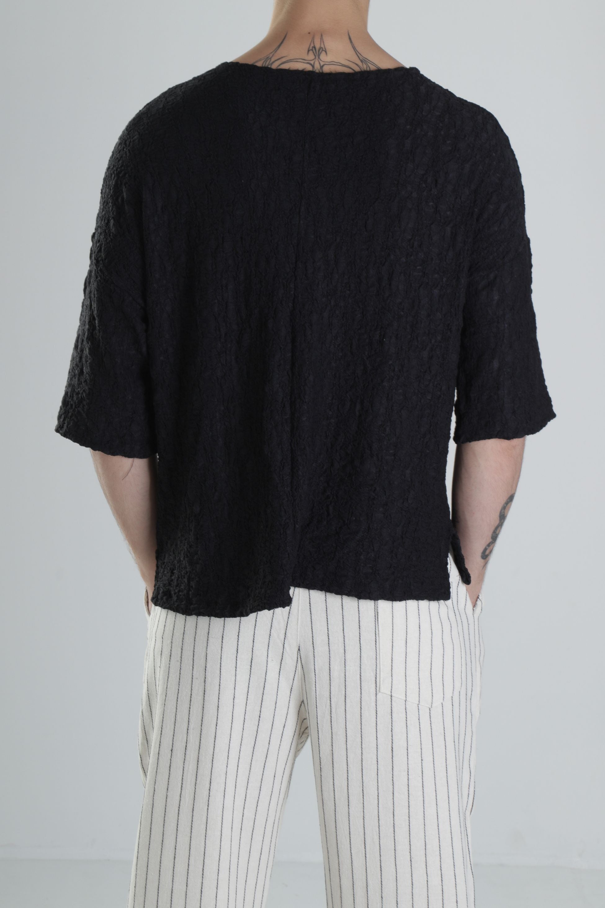 Etnik Desenli Siyah T-Shirt COC2253