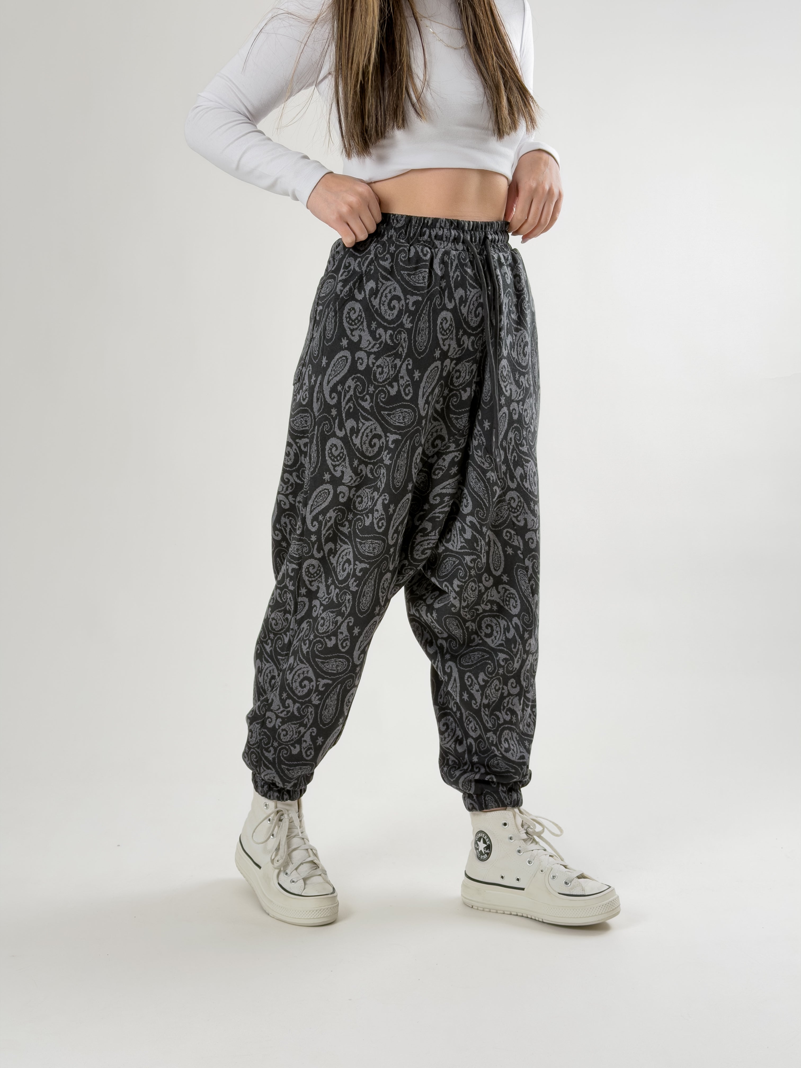 Etnik Desenli Spor Kadın Şalvar Pantolon COC2682
