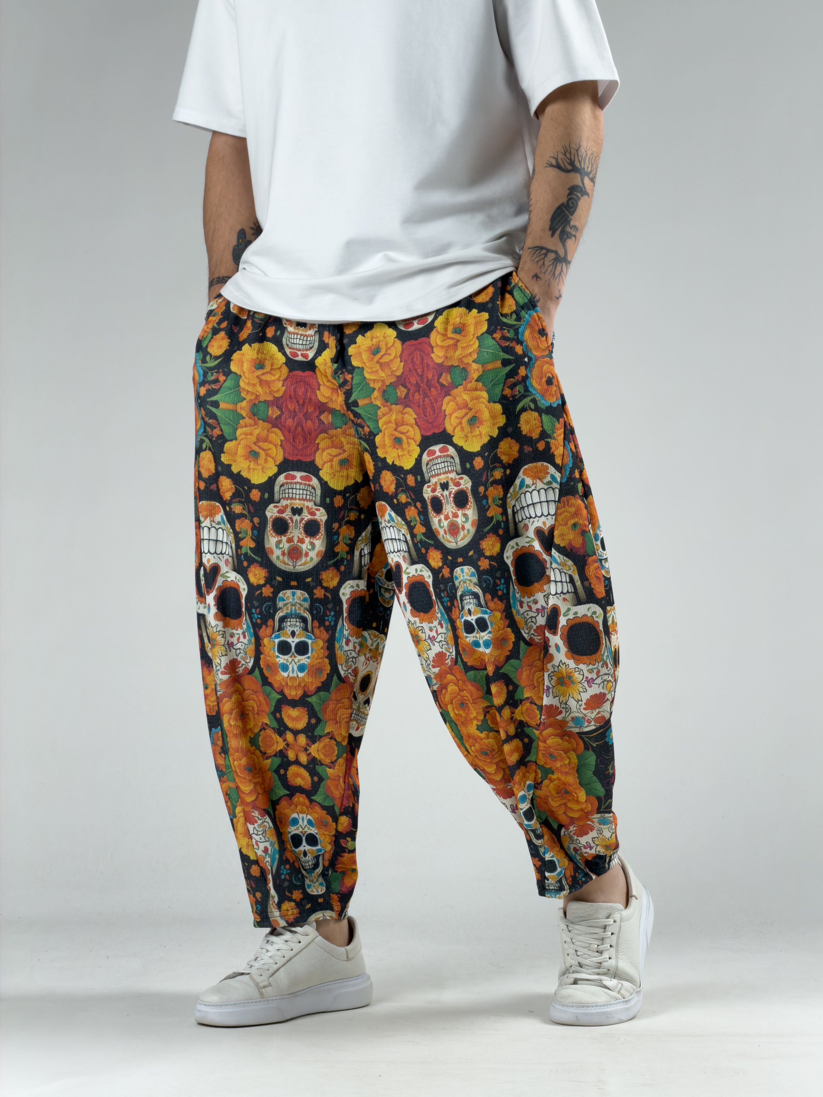 Etnik Kurukafa Erkek Patchwork Oversize Pantolon COC3039