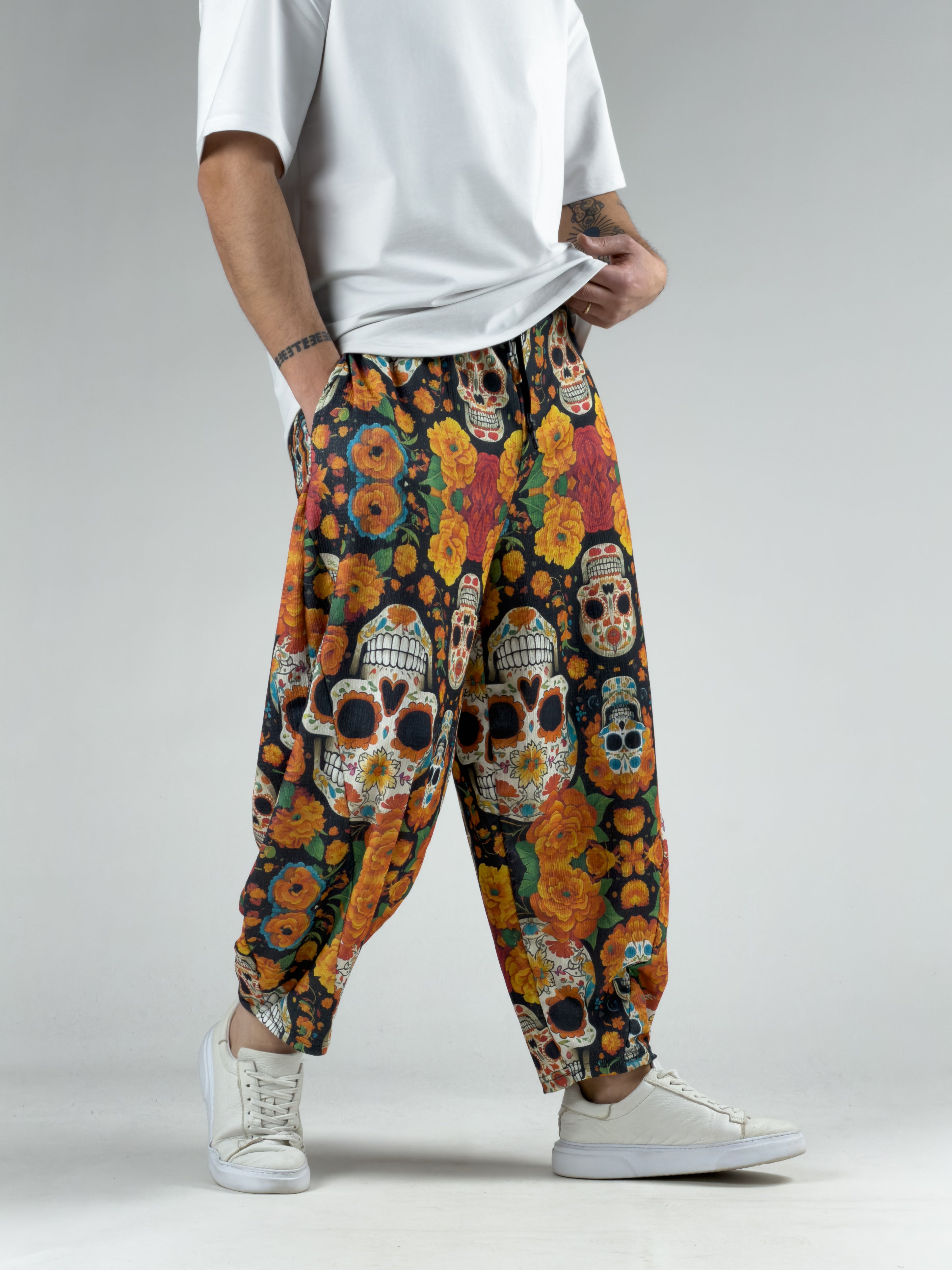Etnik Kurukafa Erkek Patchwork Oversize Pantolon COC3039