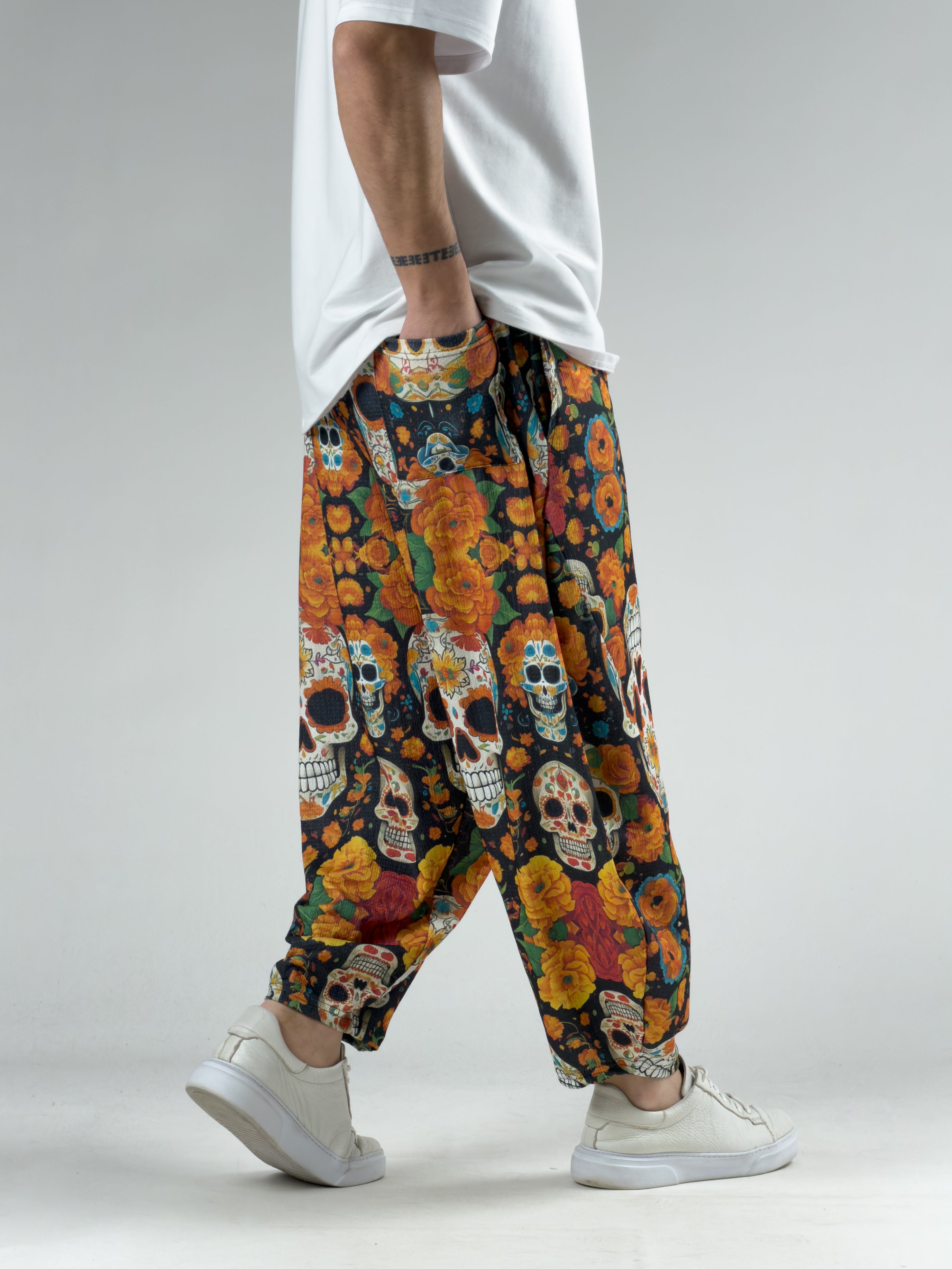 Etnik Kurukafa Erkek Patchwork Oversize Pantolon COC3039